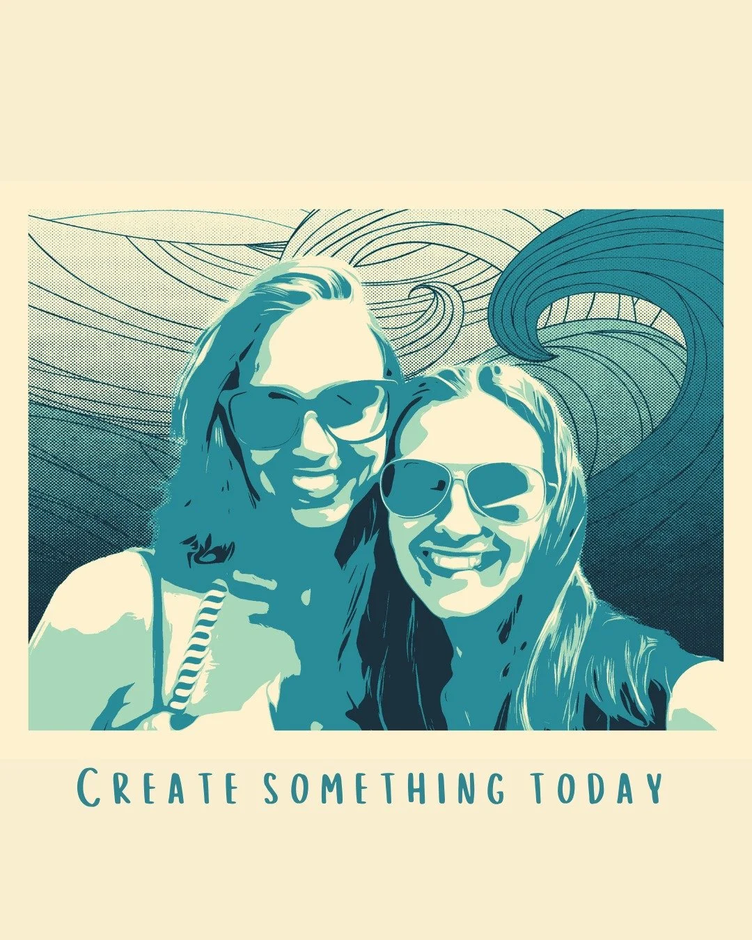 I've taken a few graphic design classes and here are two images I had fun with in the summer of 2021! 

I really love having projects I can easily pick up for a creative outlet. I've even started meeting up with non-local friends on zoom, and we each