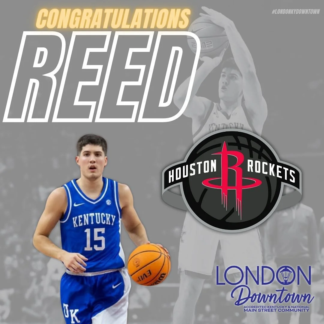 Congratulations, Reed! From a Jaguar to a Wildcat and now a Rocket your biggest fans will always be in London, Kentucky! You make us proud! #londonkydowntown #kentuckymainstreet #wearemainstreet #nbadraft #basketball #bbn #houstonrockets #htown