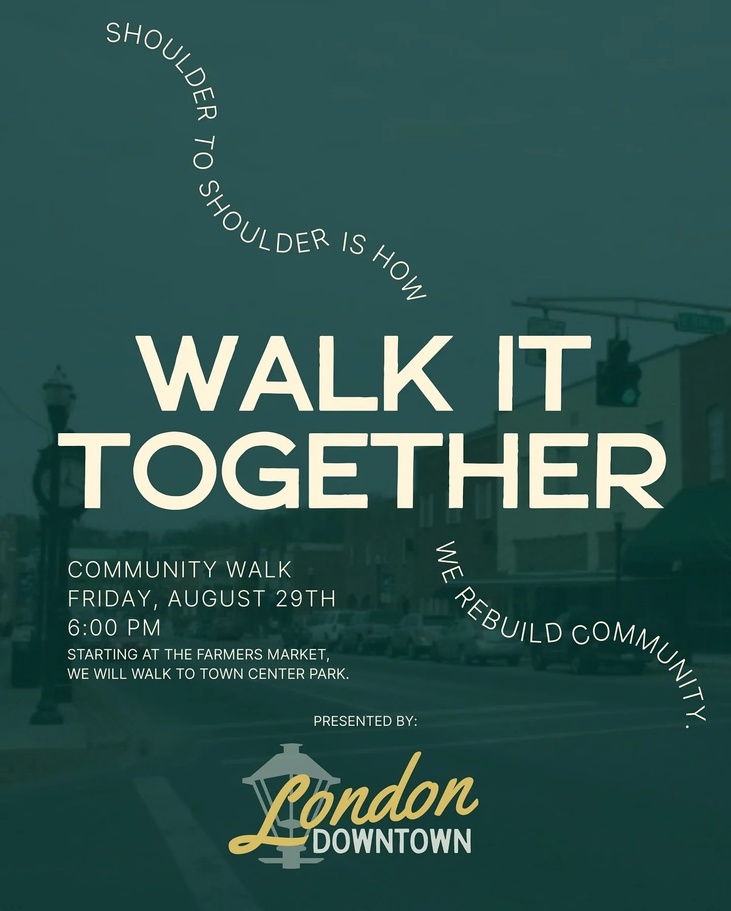 We’re ready to walk toward something better — together. 🤝 
Friday, August 29th, join us downtown to clear your head at the end of the week, shoulder to shoulder with your neighbors.
We’ll start at the London–Laurel County F