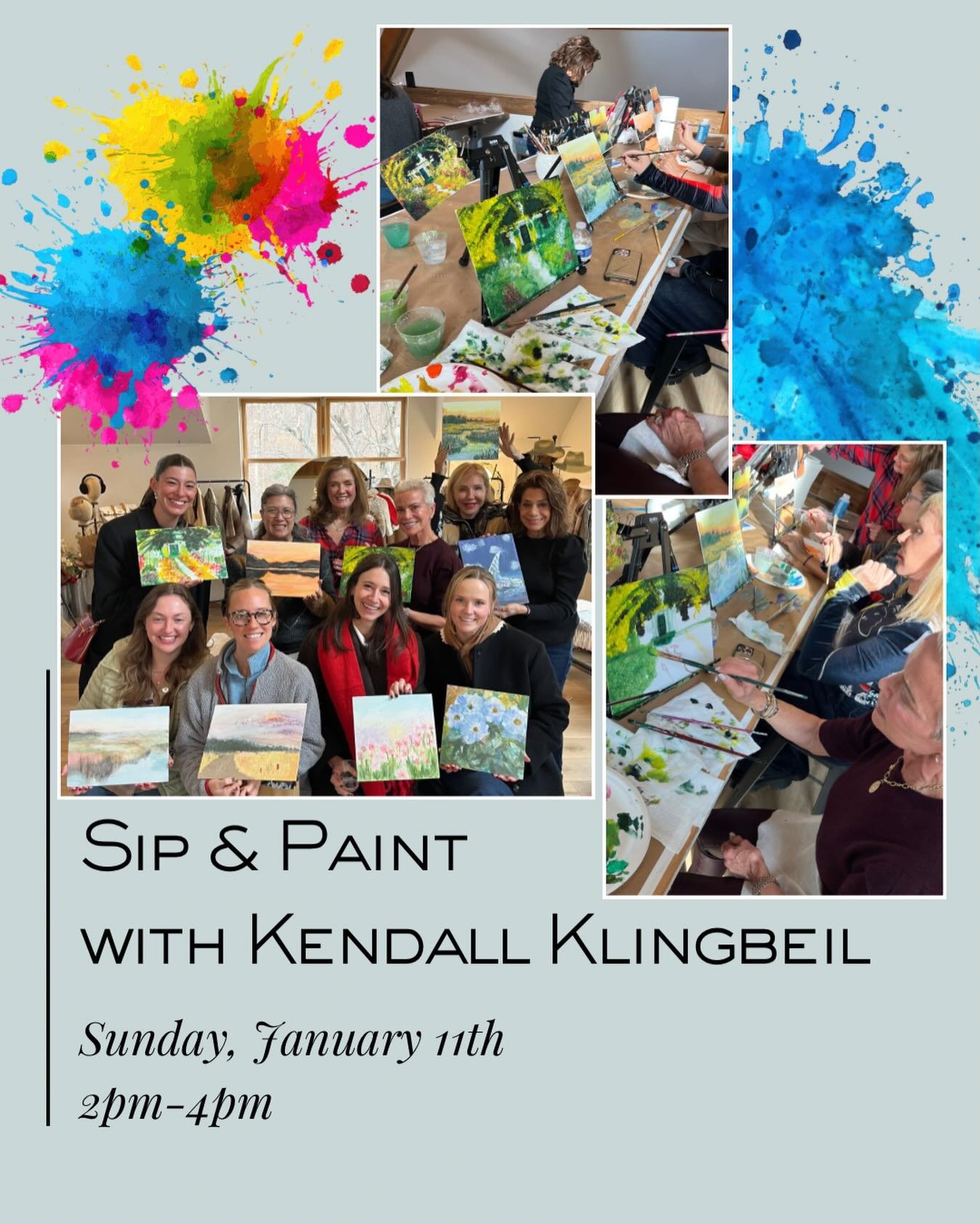 Join us in the loft for a hands-on painting workshop led by award-winning local artist Kendall Klingbeil. Sip on fine refreshments as you unwind, tap into your creativity, and choose from a curated selection of images to inspire your work of art.

Wh