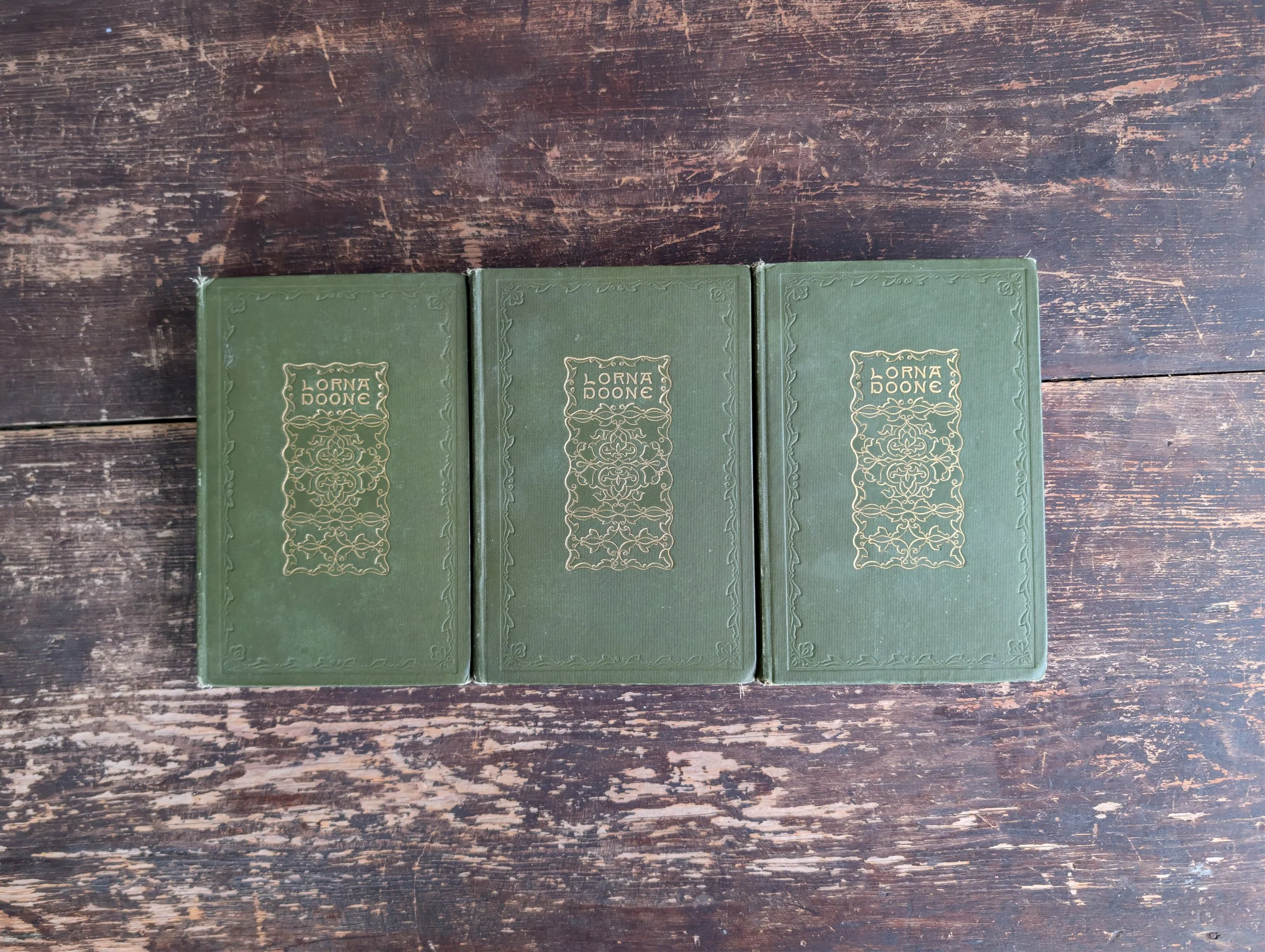 Antique (1891) Lorna Doone by R. D. Blackmore - Exmoor Edition : Complete Three Volume Set.