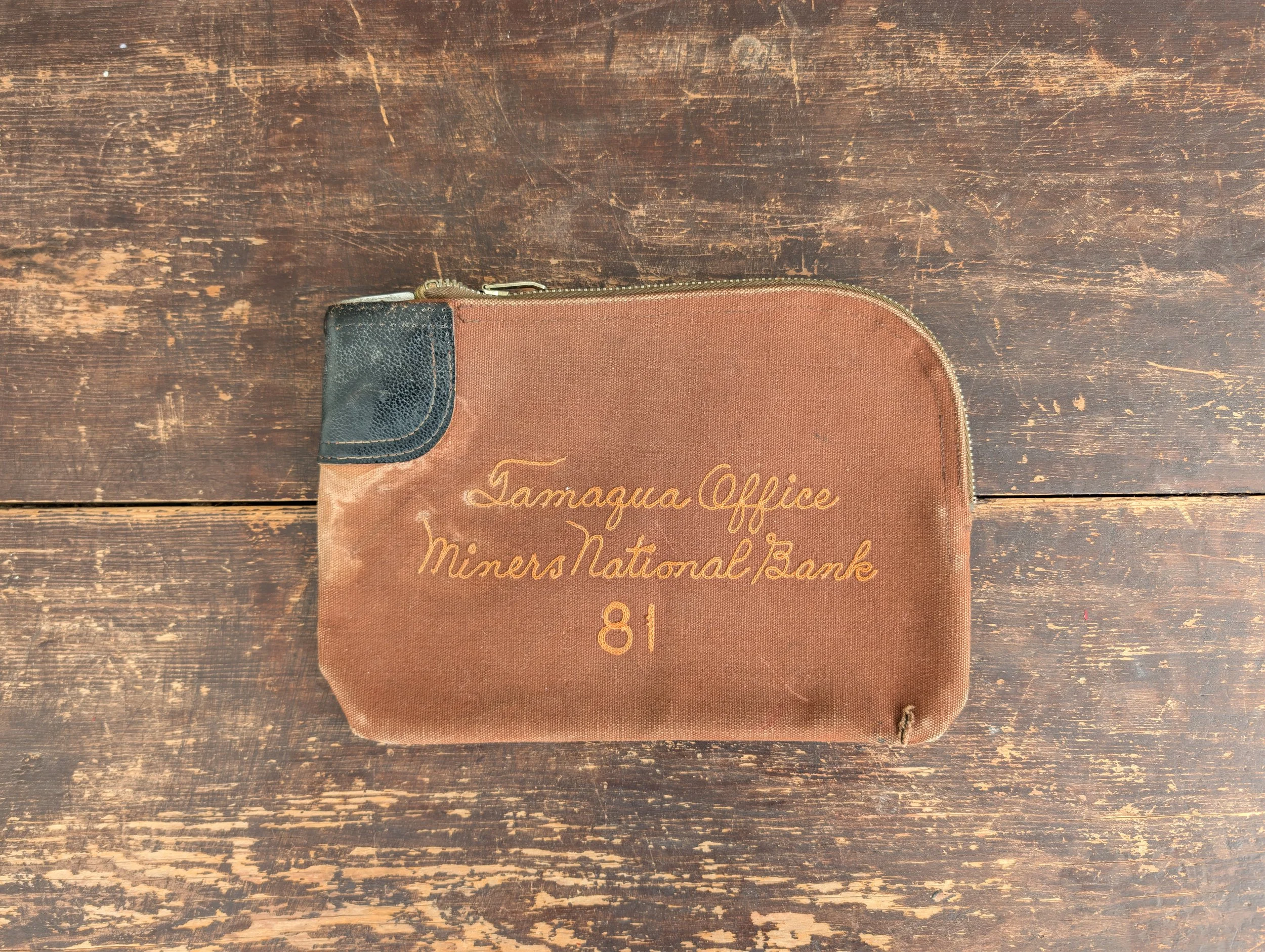 Vintage (1981) Canvas Bank Deposit Bag - Tamaqua Office Of the Miners National Bank - No Key. (Pennsylvania)