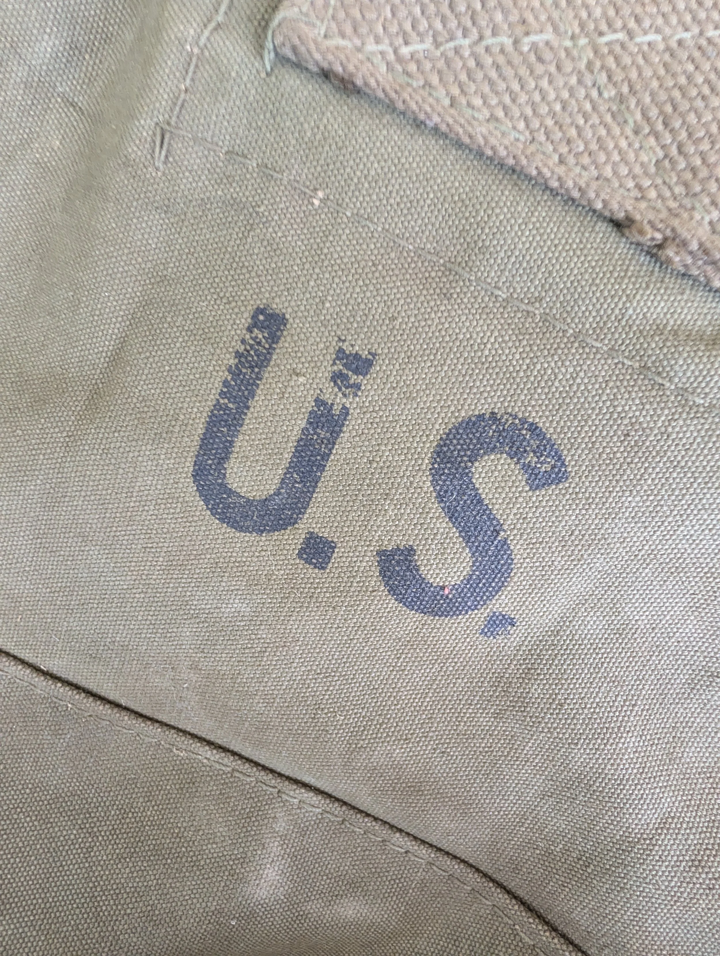 Vintage (1950s) U.S. Military Canvas Duffel Bag Air Force - Irving F. Snyder : Pennsylvania.