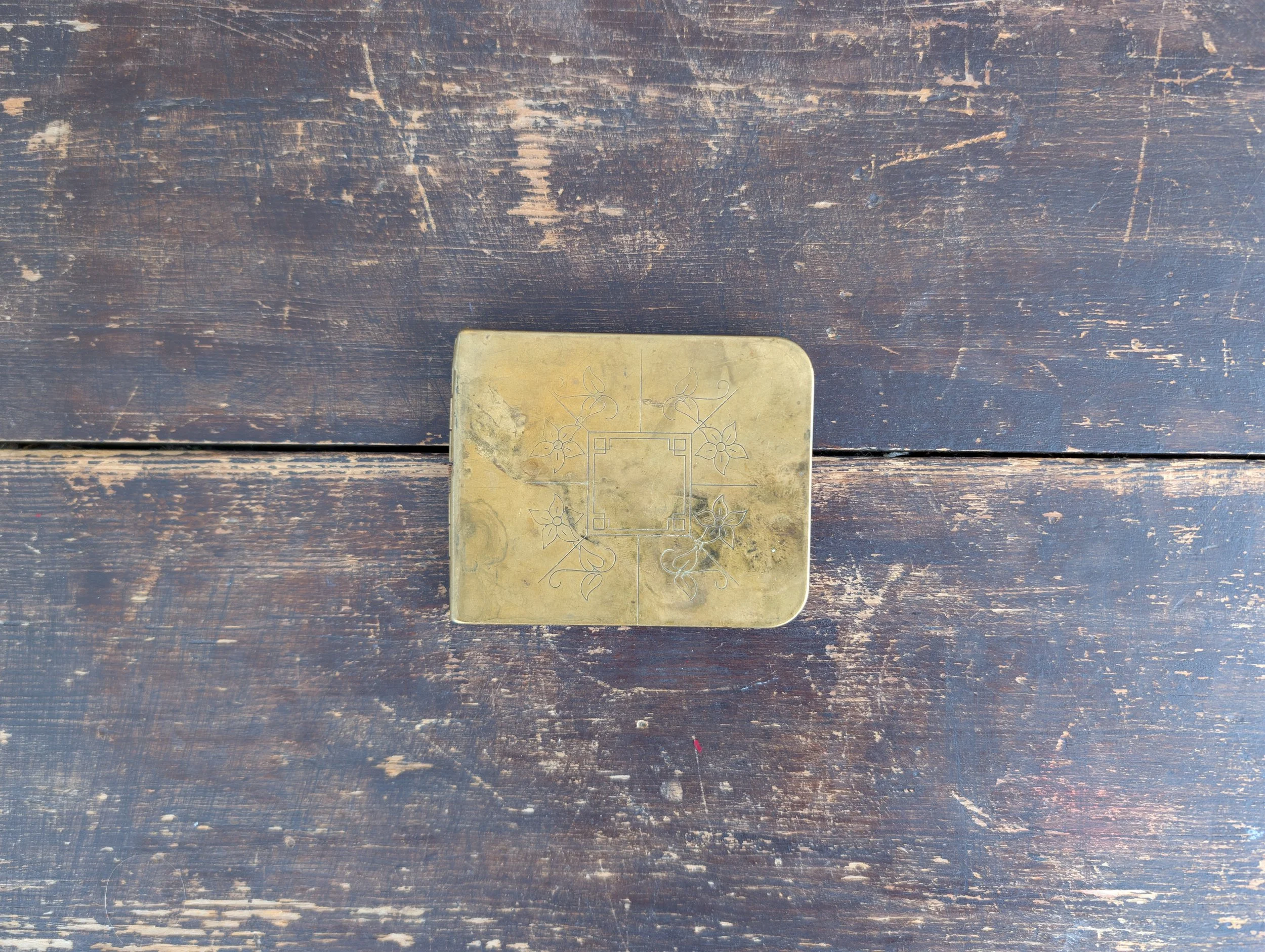 Vintage (1960's) Engraved Brass Floral Case.