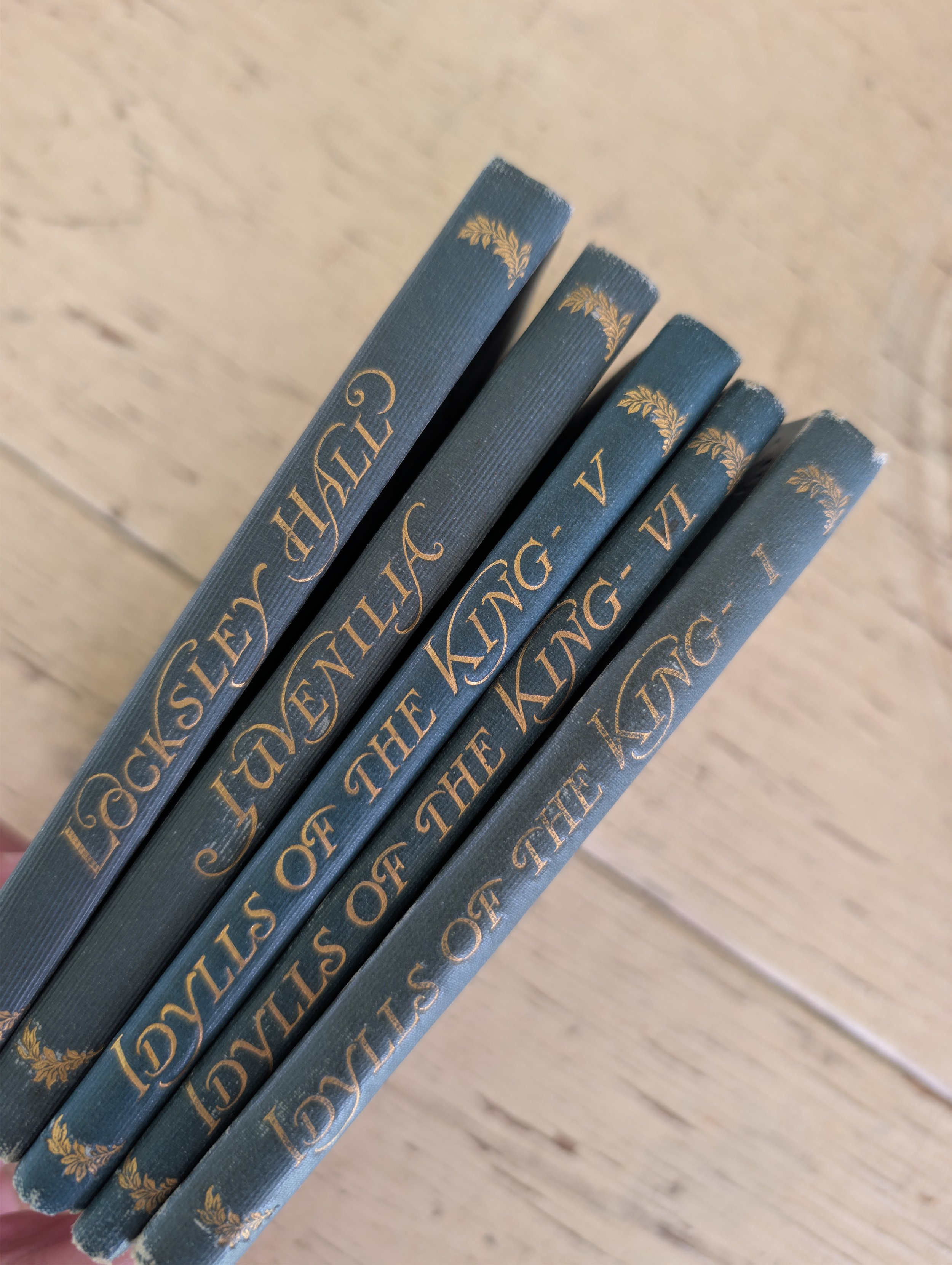 Antique (1896) Collection Of Pocket-Sized Volumes of Poetry by Alfred, Lord Tennyson - Incomplete.