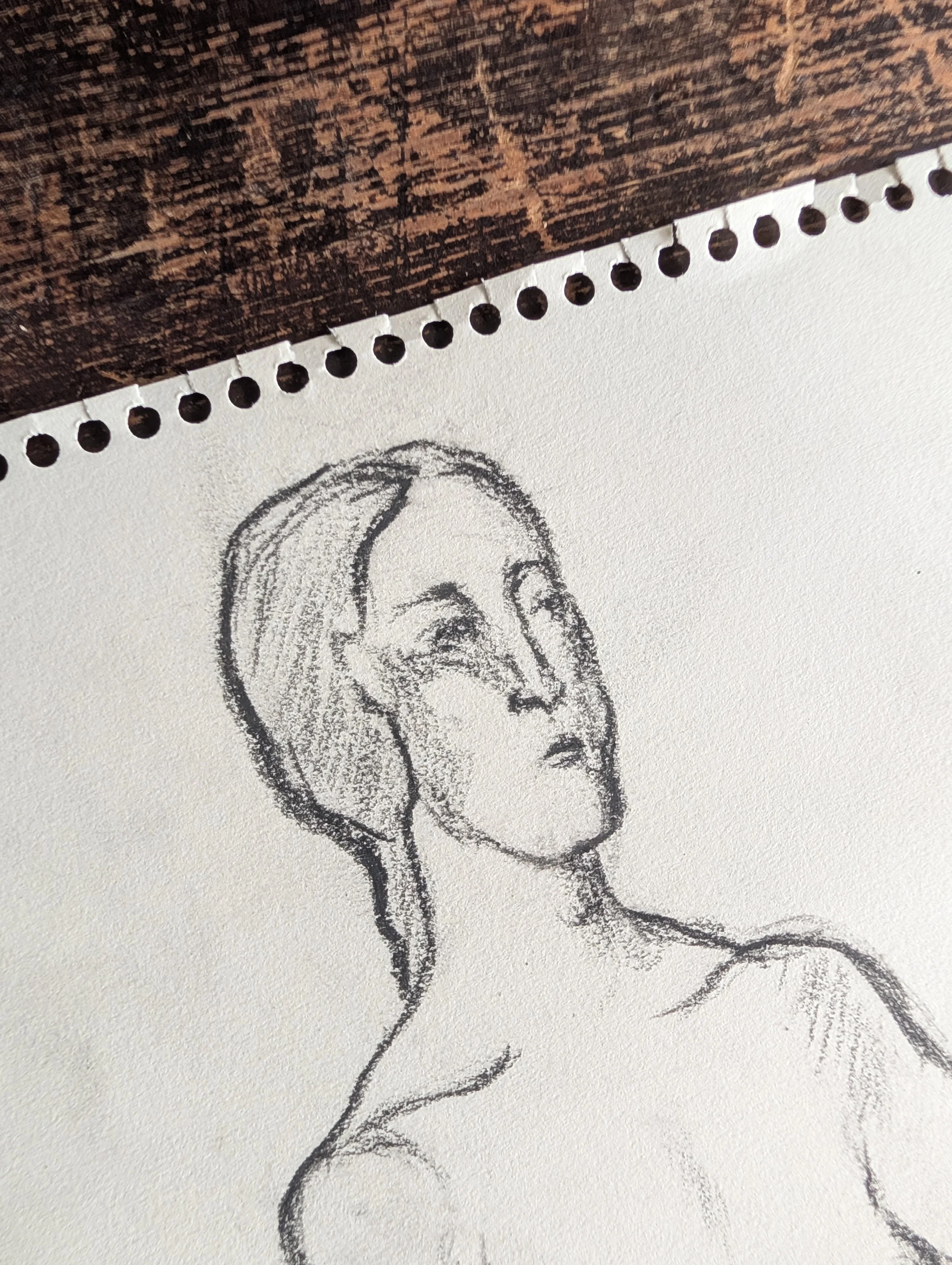 Vintage (1960s) Signed Original Art : Standing Female Nude - Graphite Pencil On Paper by Kathy Nocerino.