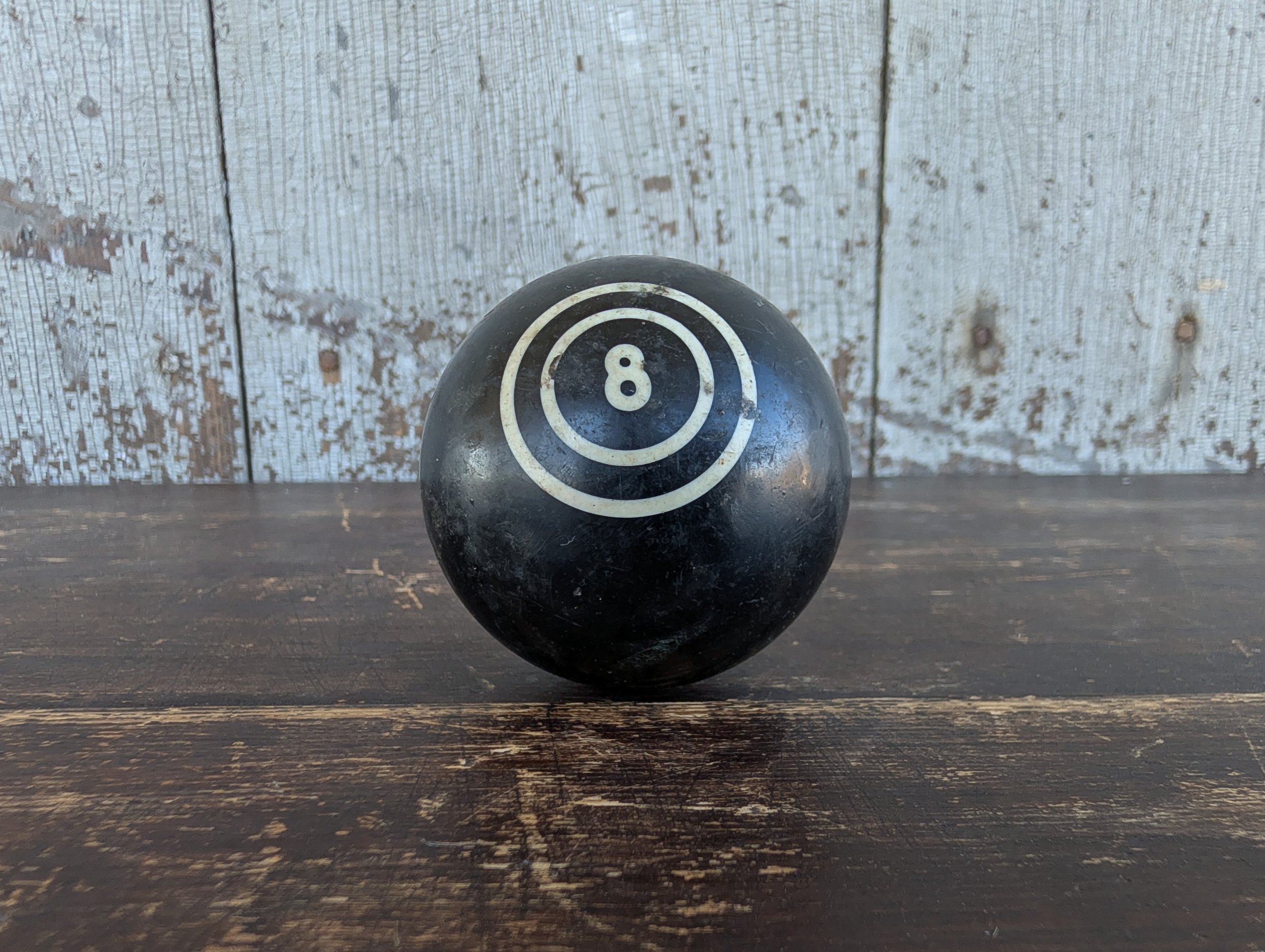 Vintage (1950's) Clay Double Ring Number Eight Pool Ball.