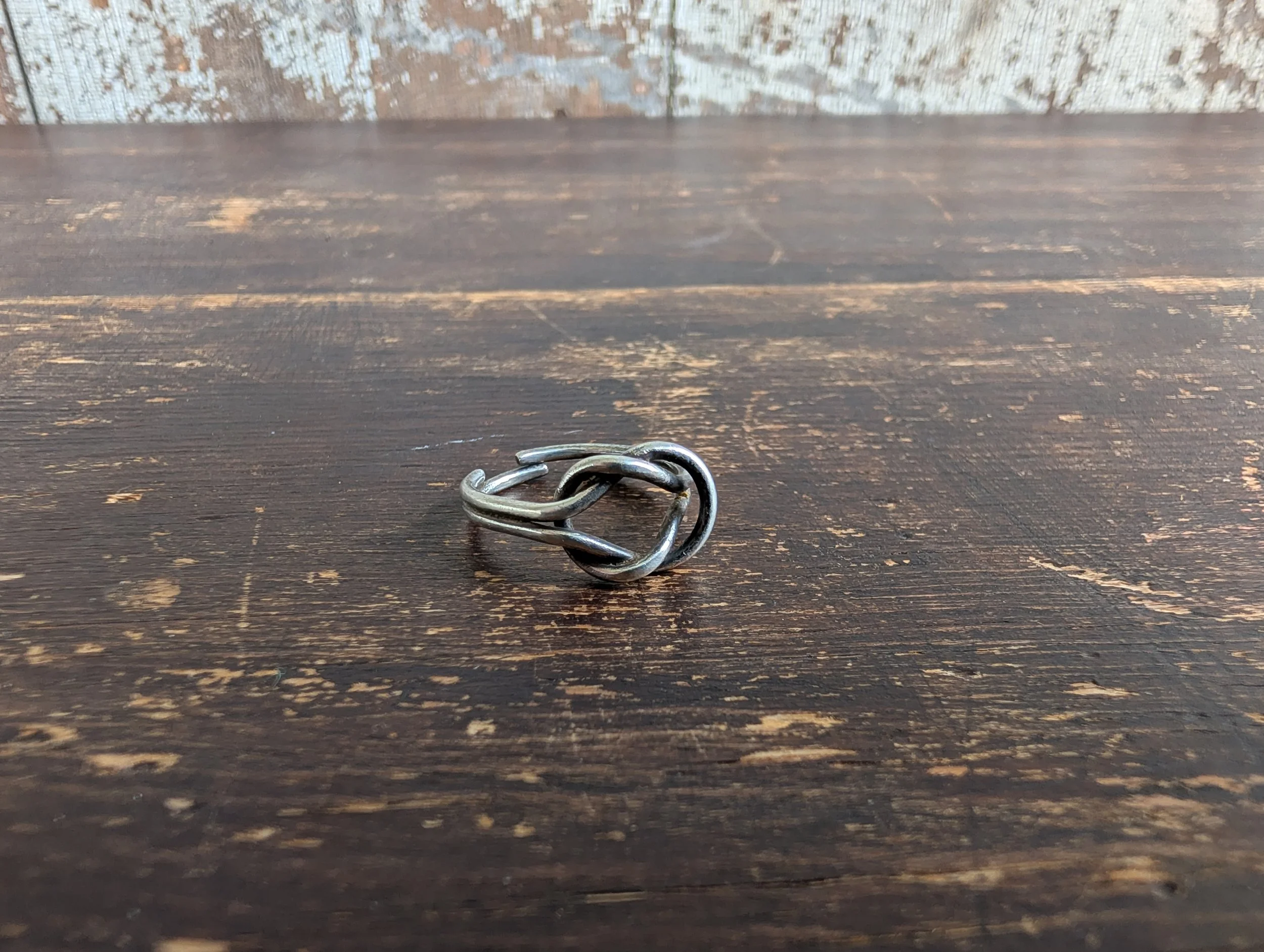 Vintage (1950's) Sterling Silver Lover's Knot // Double Knot Ring Size 5.5