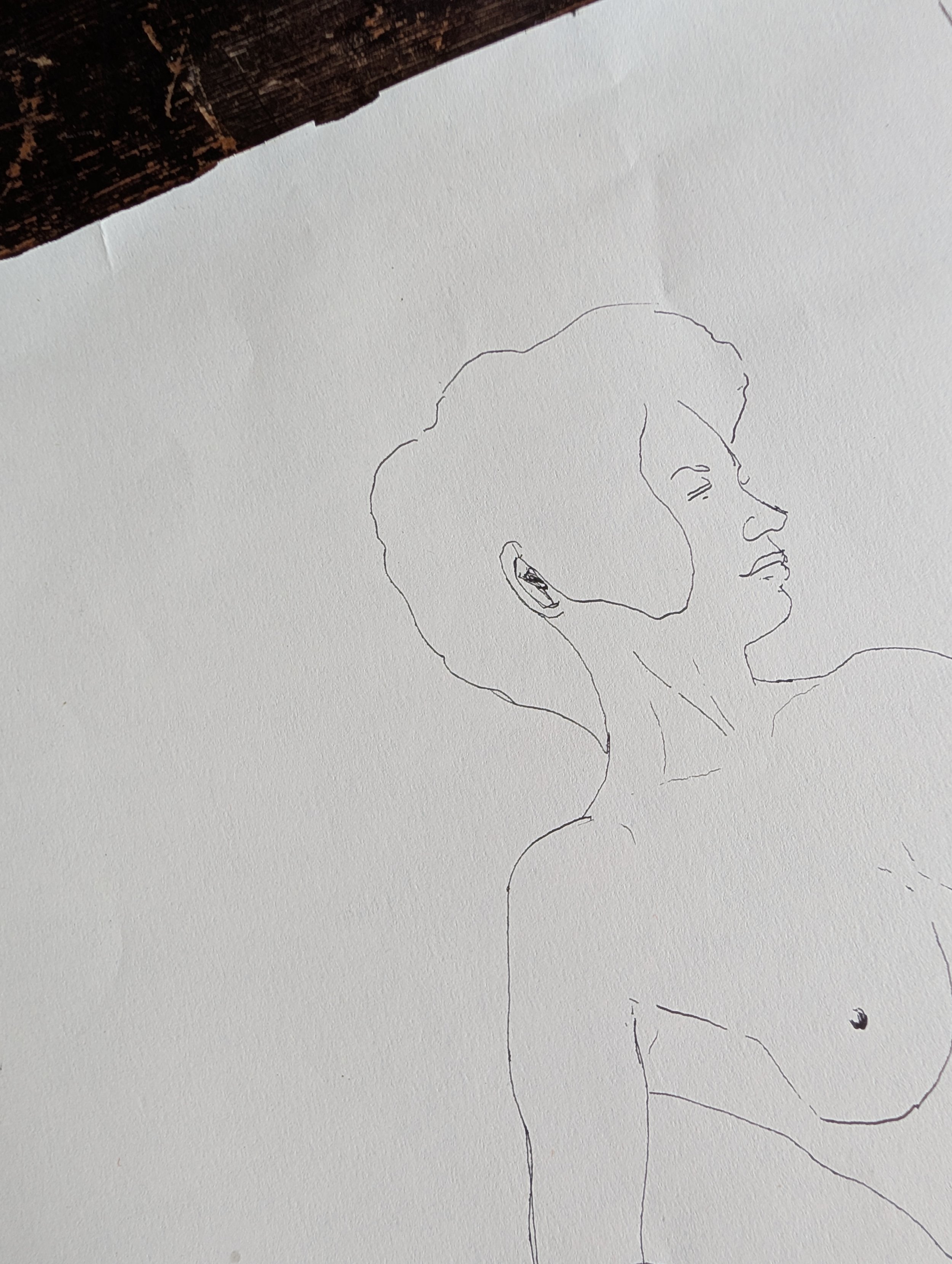 Vintage (1964) Signed + Dated Original Art : Nude Woman Seated - Ink On Paper by Kathy Nocerino.