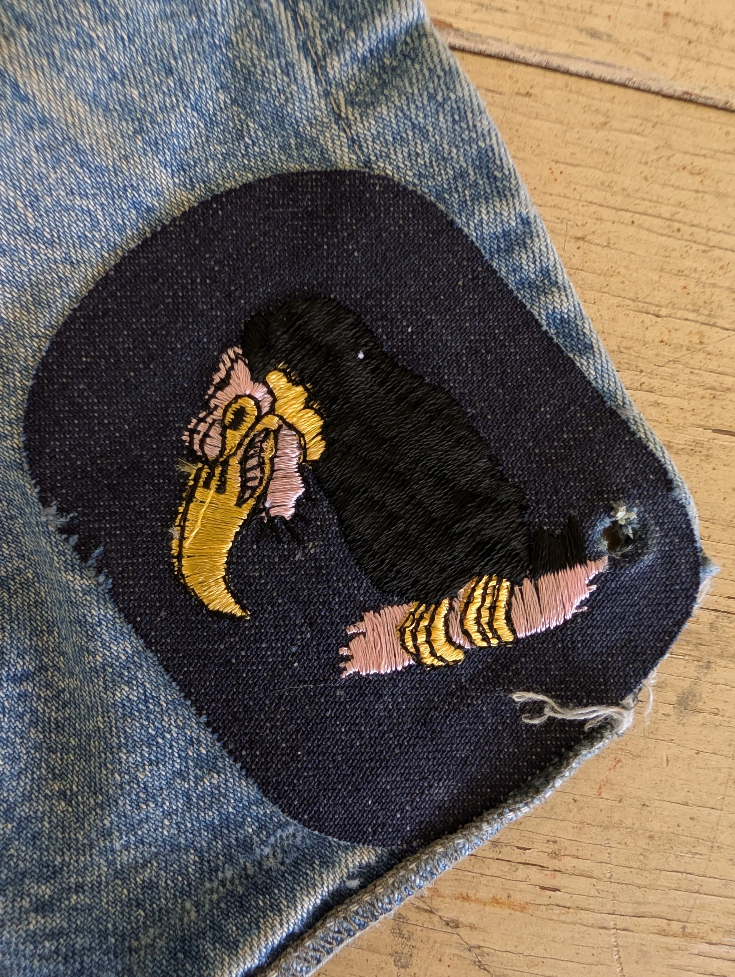 Vintage (1950s) Mid-Century Unbranded Selvedge Denim Work Apron With Patch - No Strings.