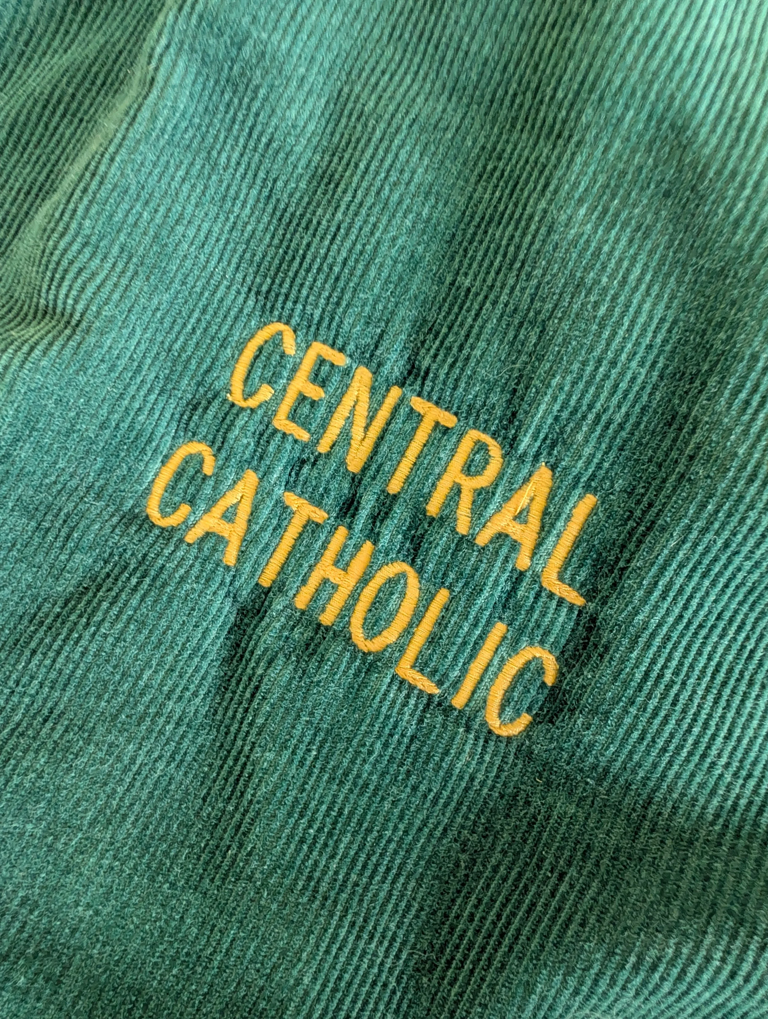 Vintage (1980s) West Wind Corduroy Varsity Jacket - Brenda, Central Catholic.