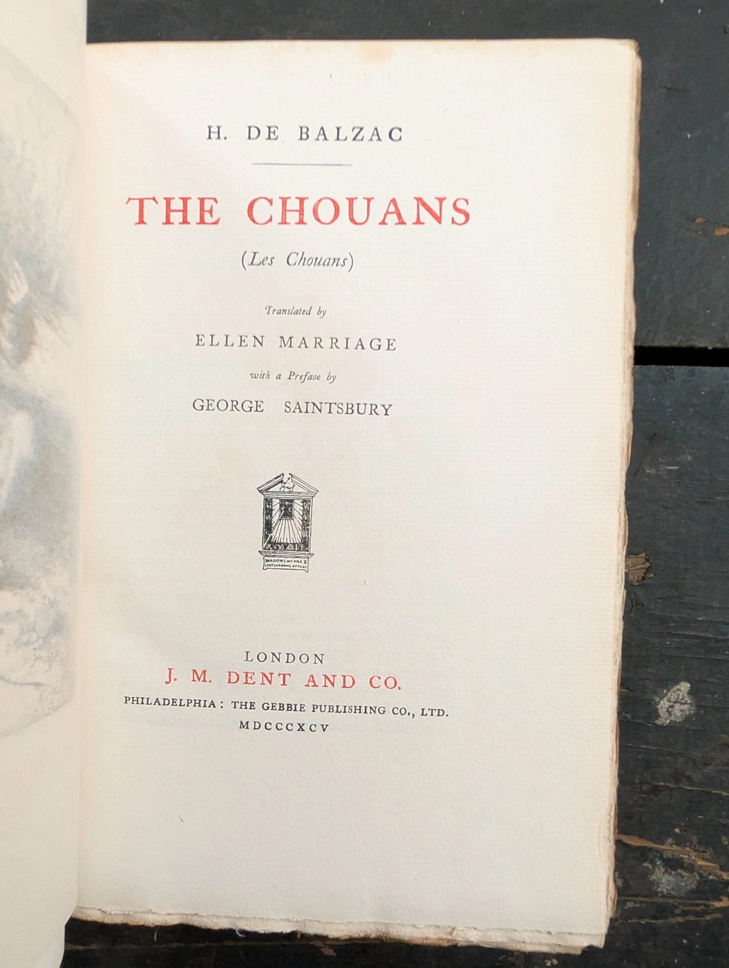 Antique (1895) Edition de Luxe : Comedie Humaine. The Chouans by Honore de Balzac - Illustrated With Etchings.