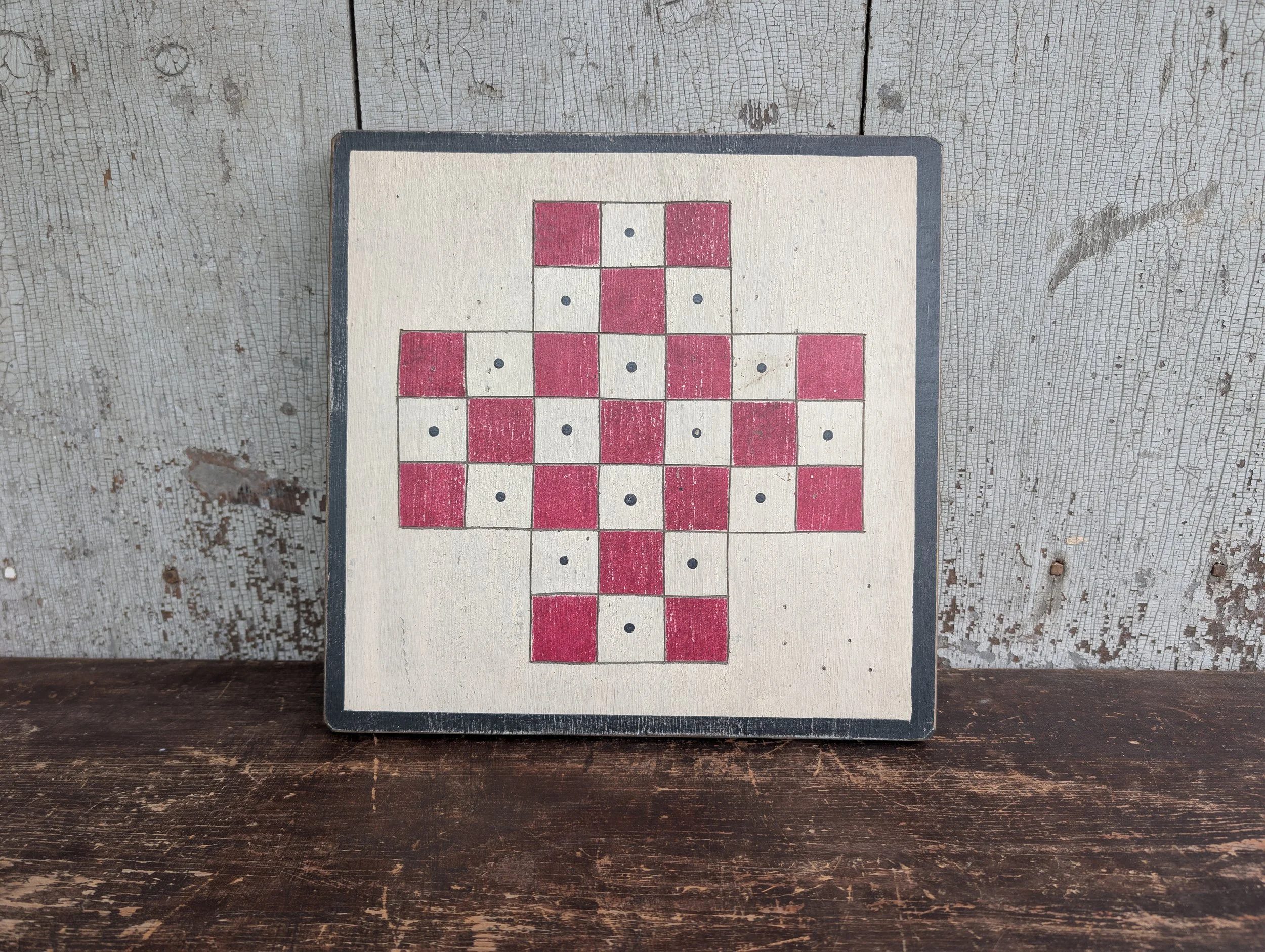 Vintage (2006) Signed + Dated Handmade Solitaire Game. Display Only. No Pieces.