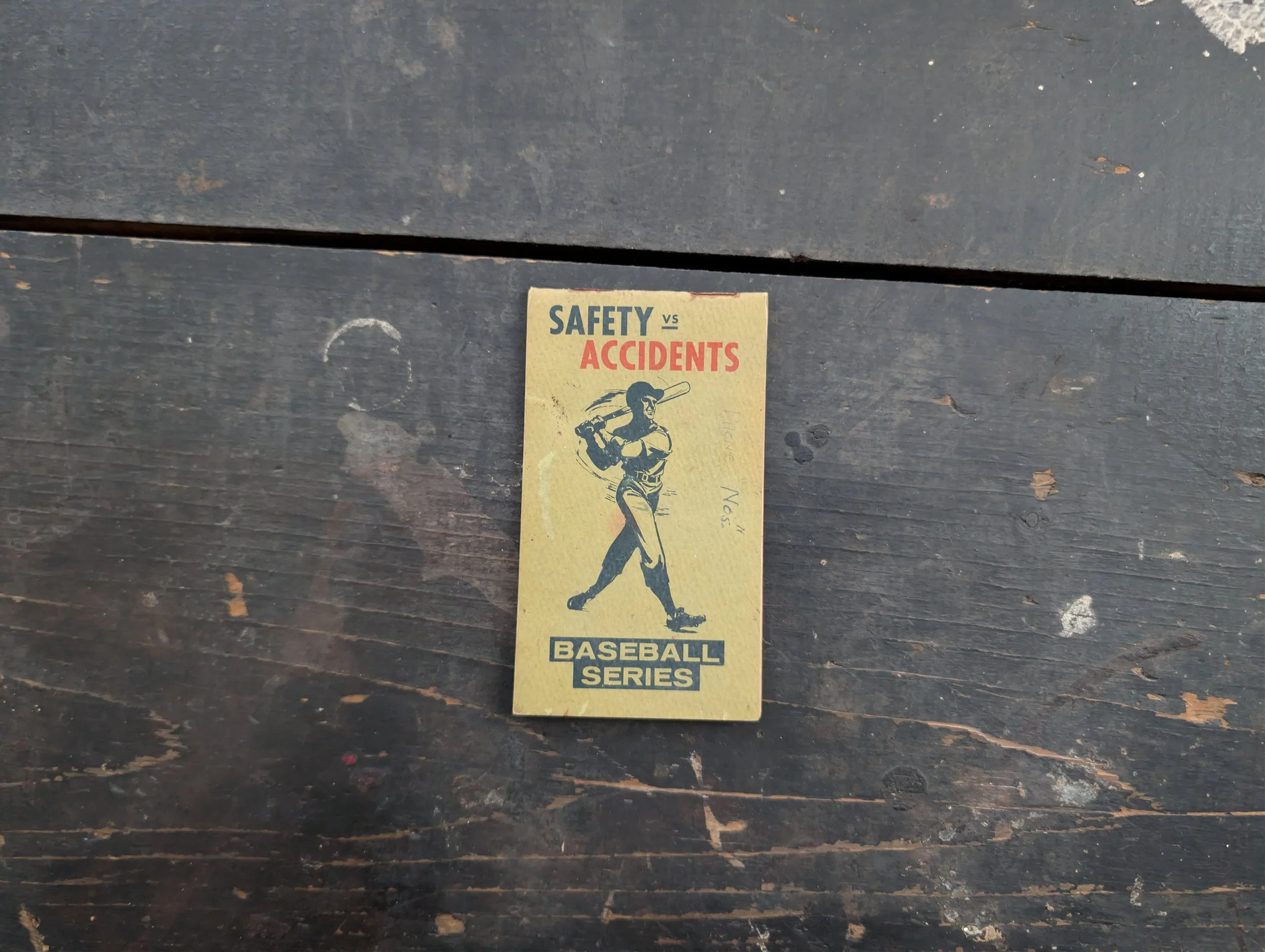 Vintage (1967) Safety vs. Accidents Miniature Notebook From the Baseball Series.