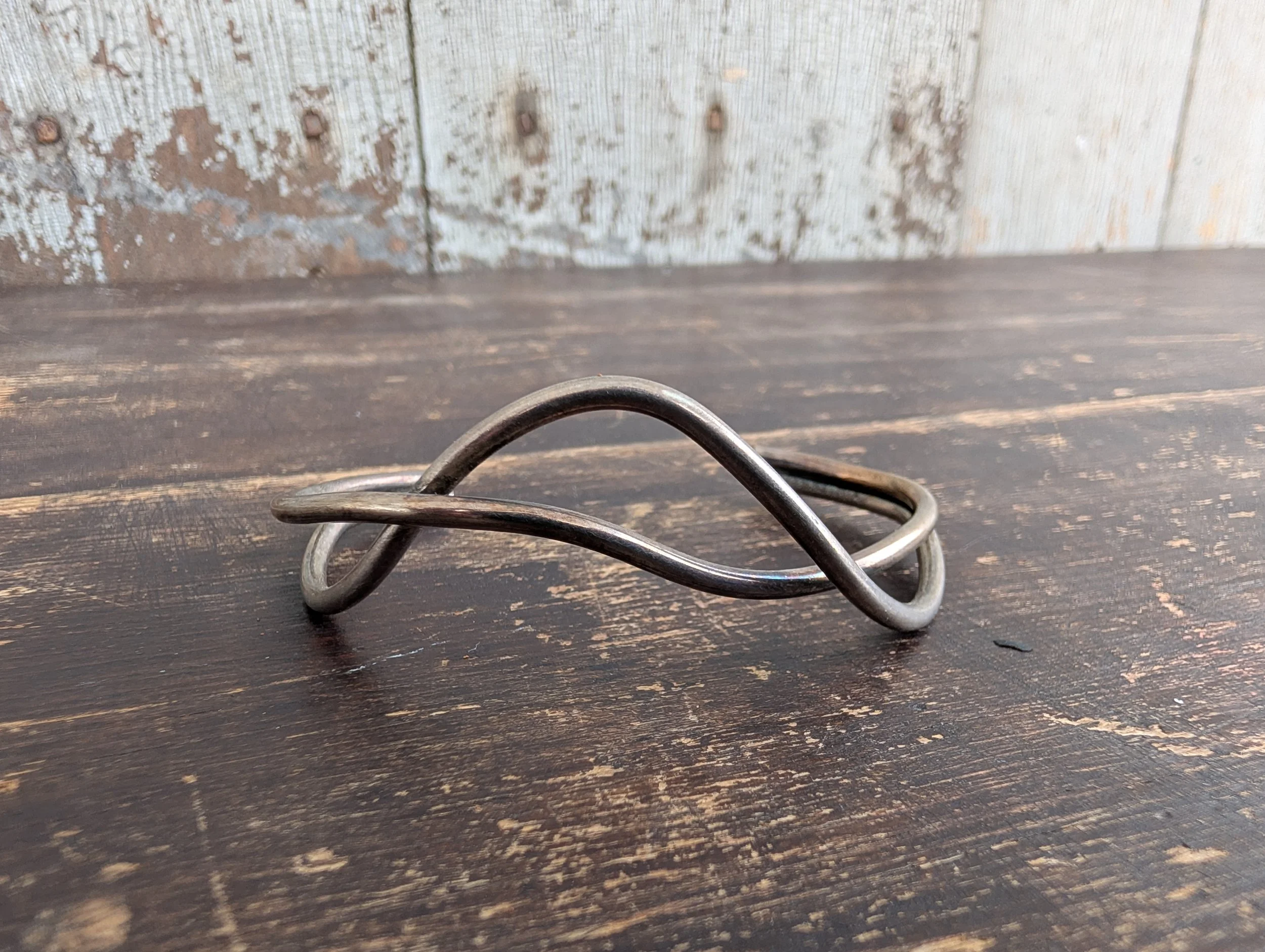 Vintage (1970's) Sterling Hand-Forged Cuff Bracelet.