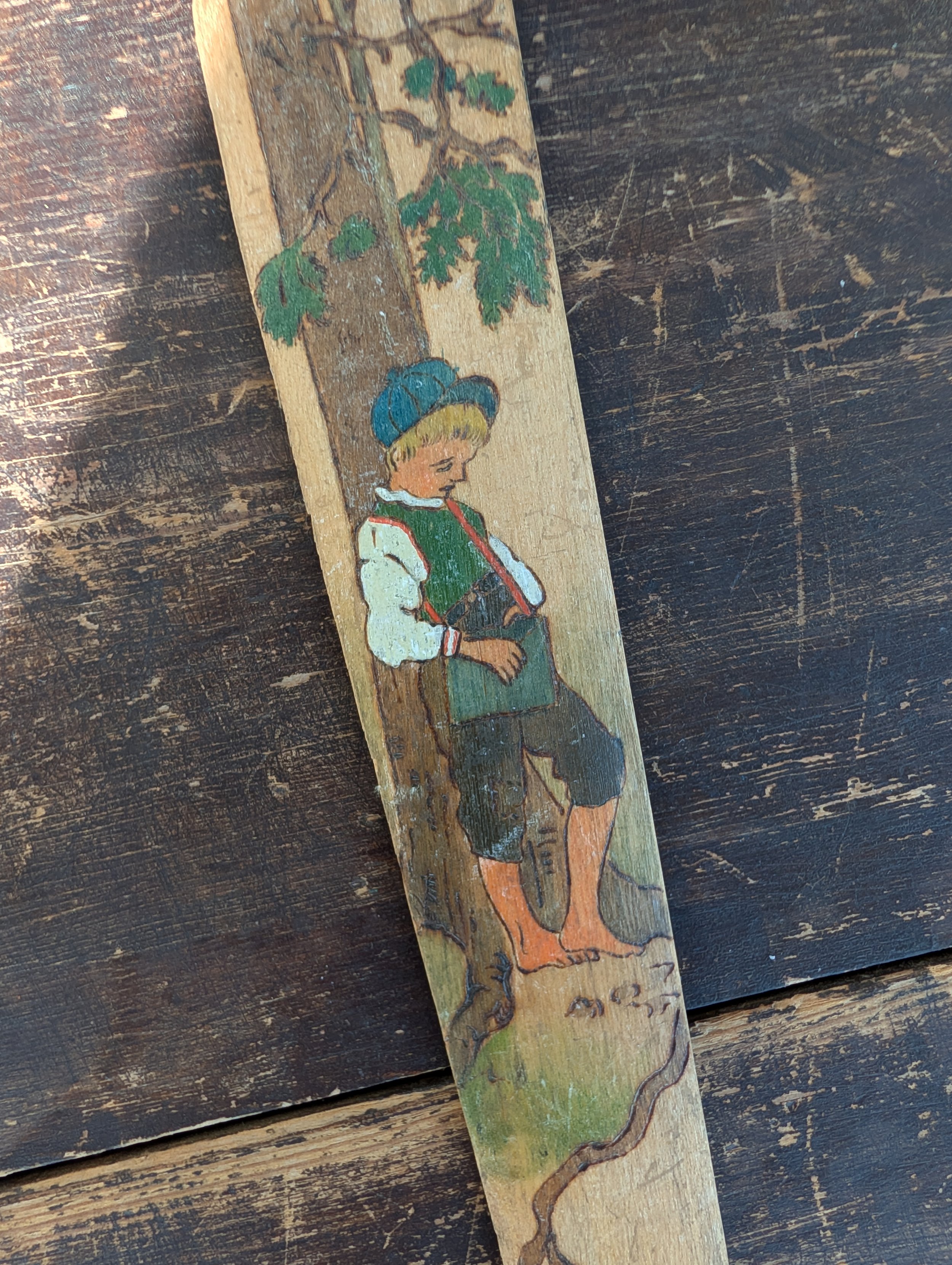 Vintage (1930s) Finnish Folk Art Wooden Page Turner.