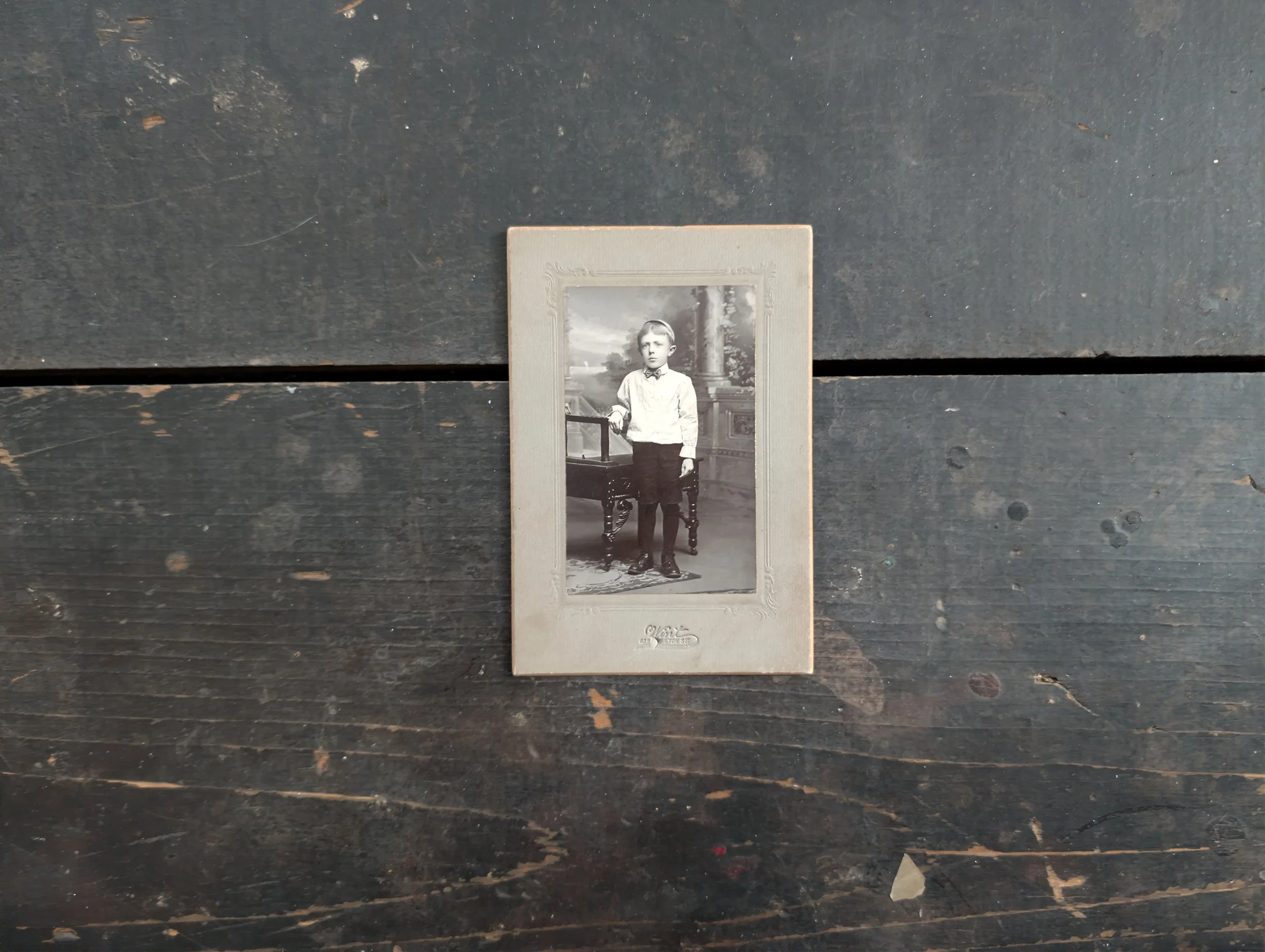 Antique (1890s) Young Boy Cabinet Card : Wint - Allentown, Pennsylvania.