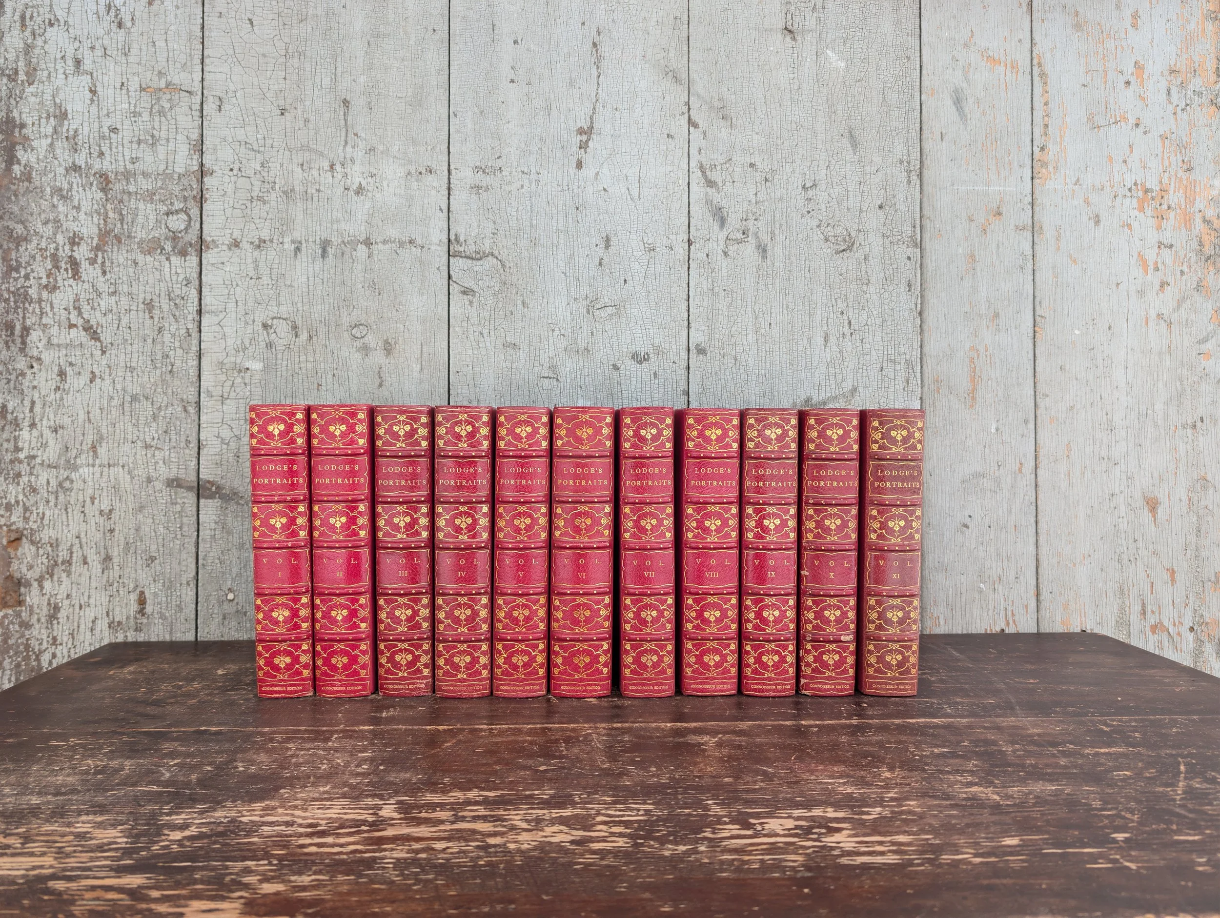 Antique (1902) Portraits Of Illustrious Personages of Great Britain by Edmund Lodge - 11 Volumes Only - Connoisseur Edition Limited to 250 Copies. No 5 - Engravings.