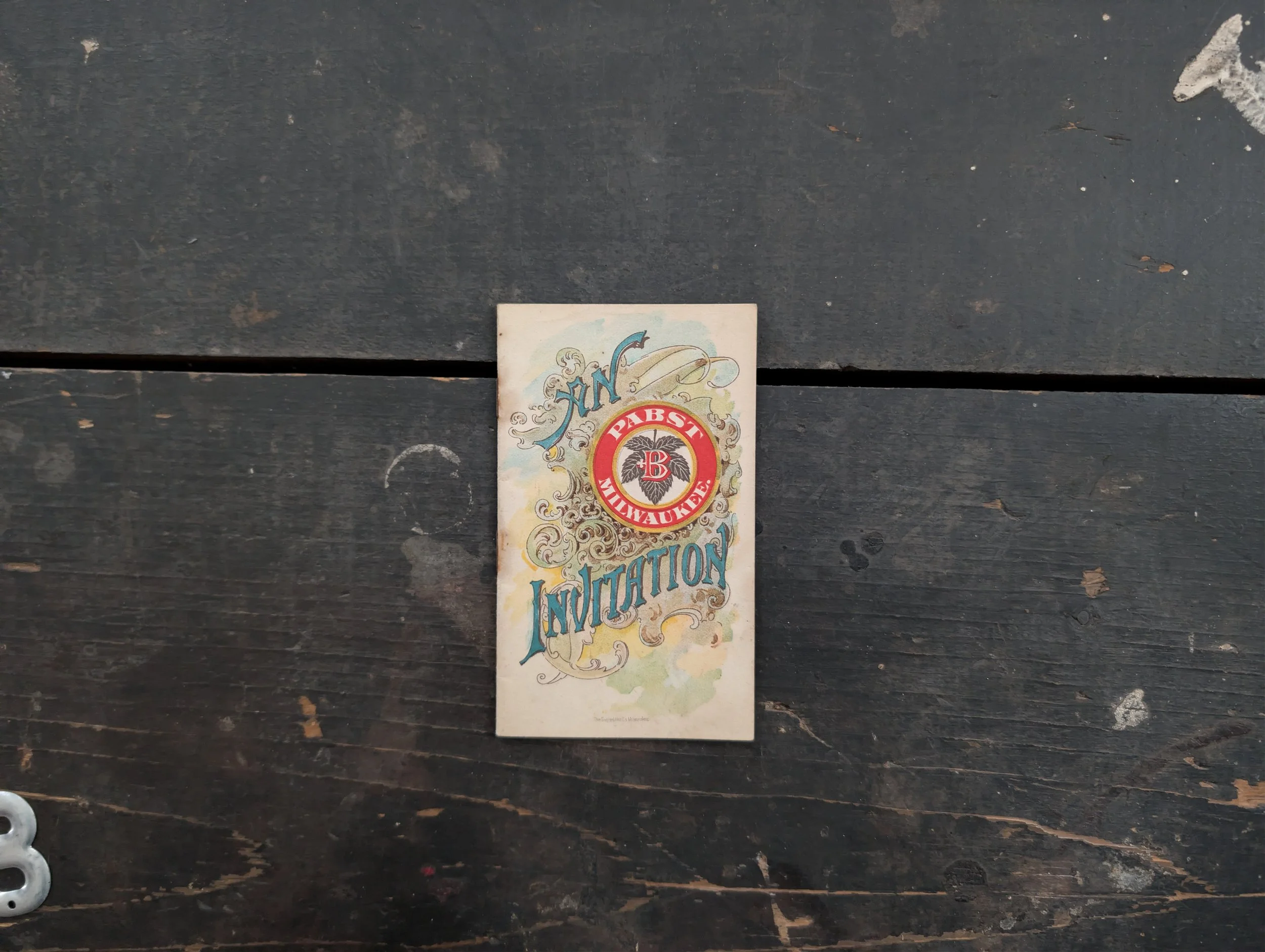 Antique (1893) Pabst Brewing Company Invitation Booklet // Trade Card.