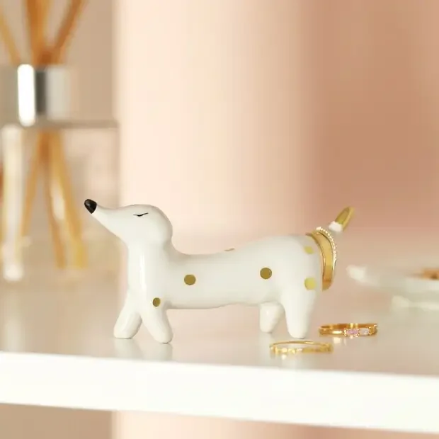 Ceramic Sausage Dog Ring Holders