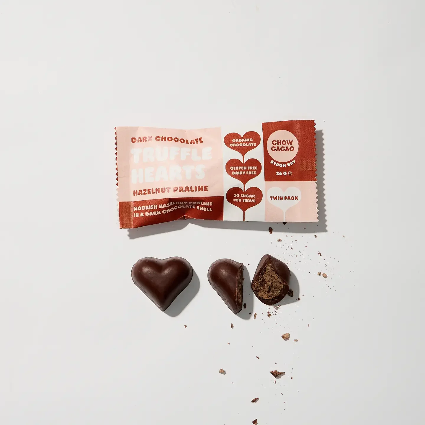 Hazelnut Praline Truffle Hearts | Wolfe & Diego Gifts