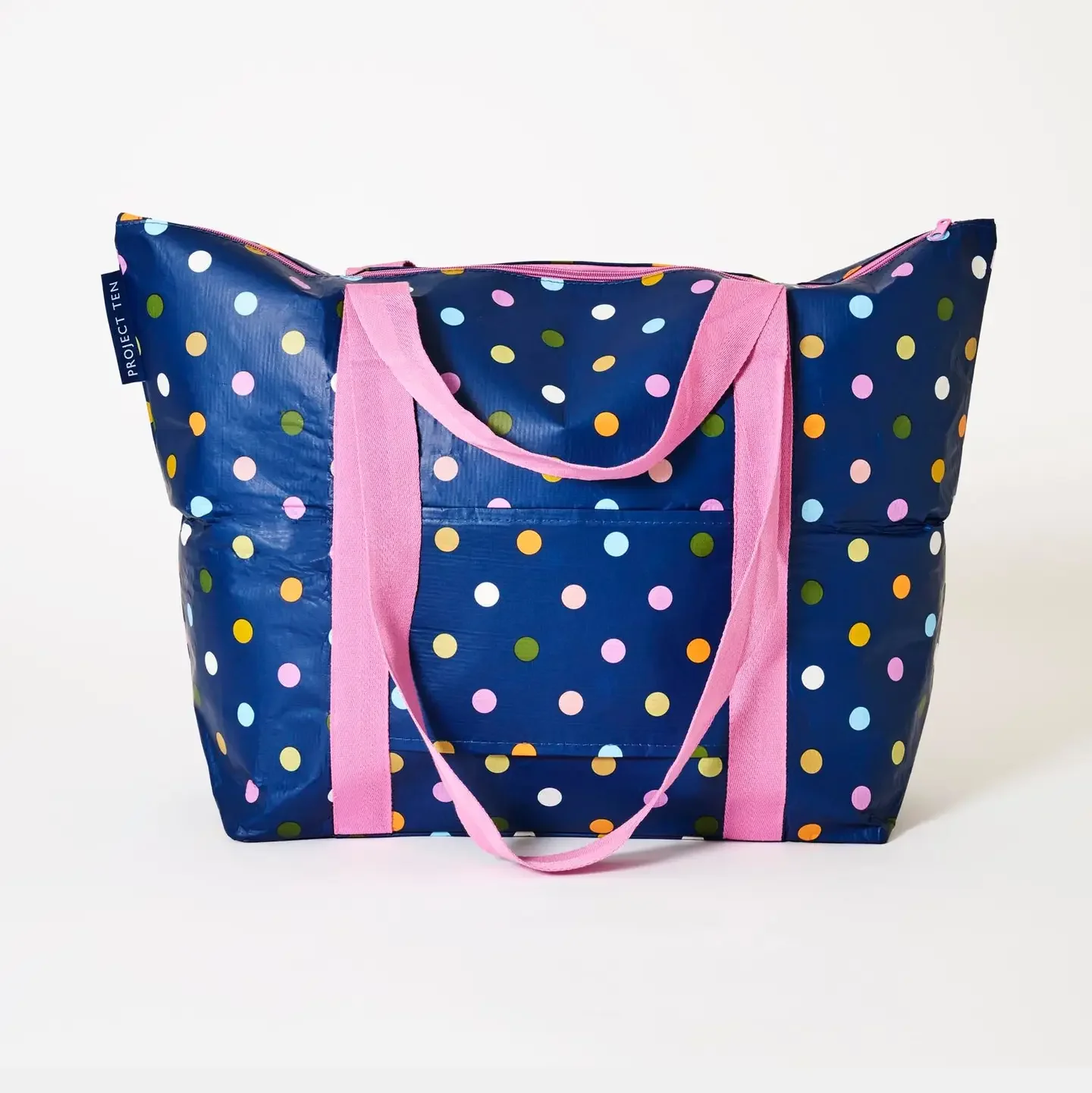 Project Ten colourful spot lightweight Tote bag for shopping and travel .webp