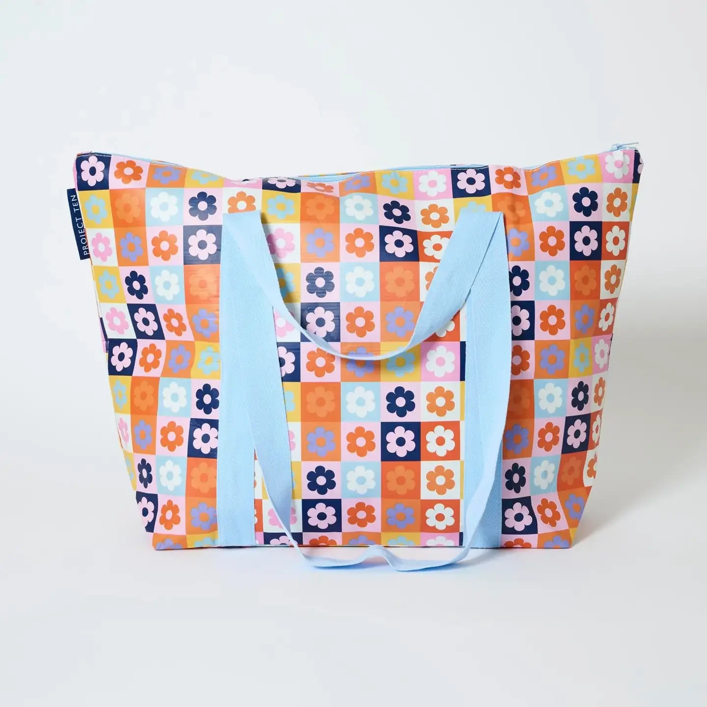 Garden flower pattern Project Ten colourful lightweight Tote bag for shopping and travel .webp