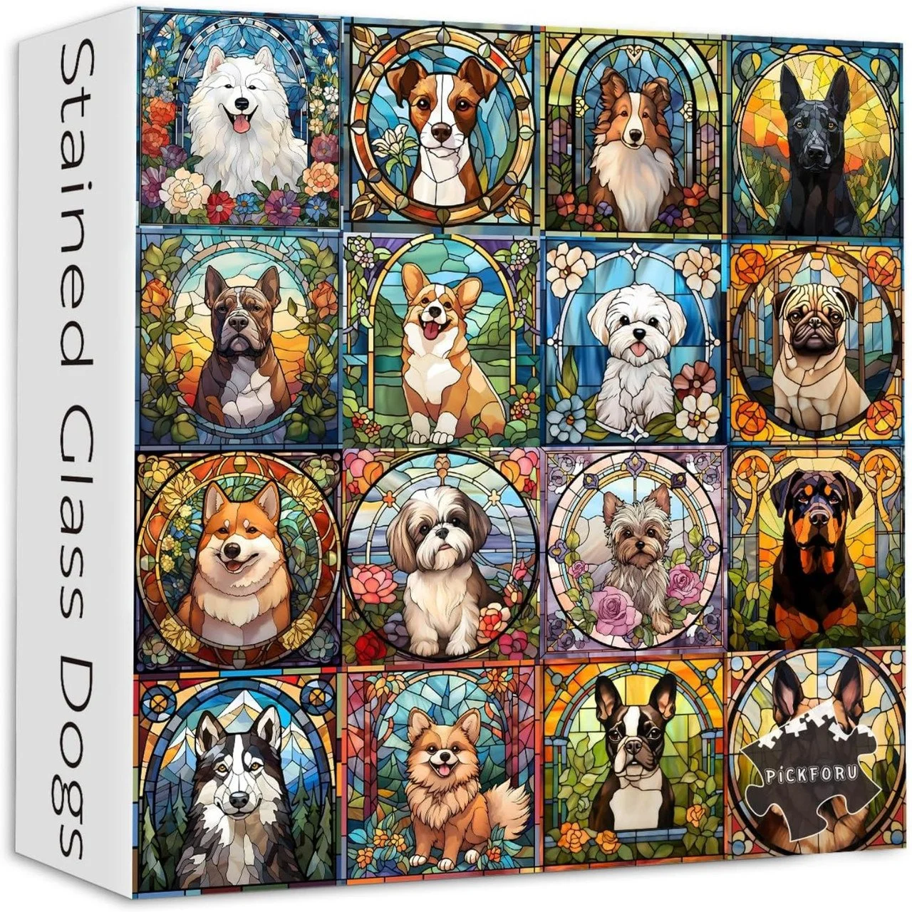 Stained Glass Dog Puzzle