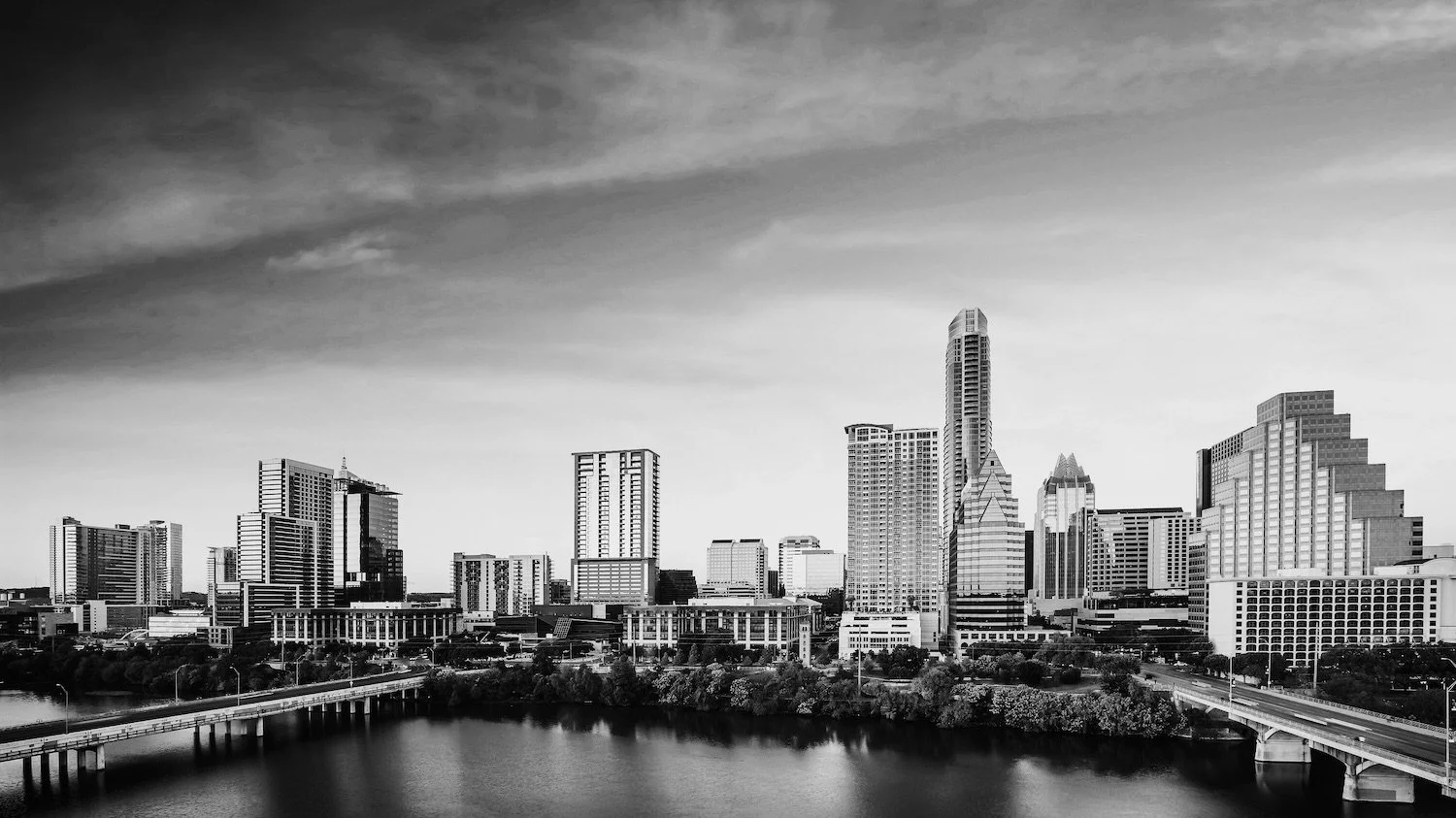 Austin Texas skyline near South Austin golf club regripping service location