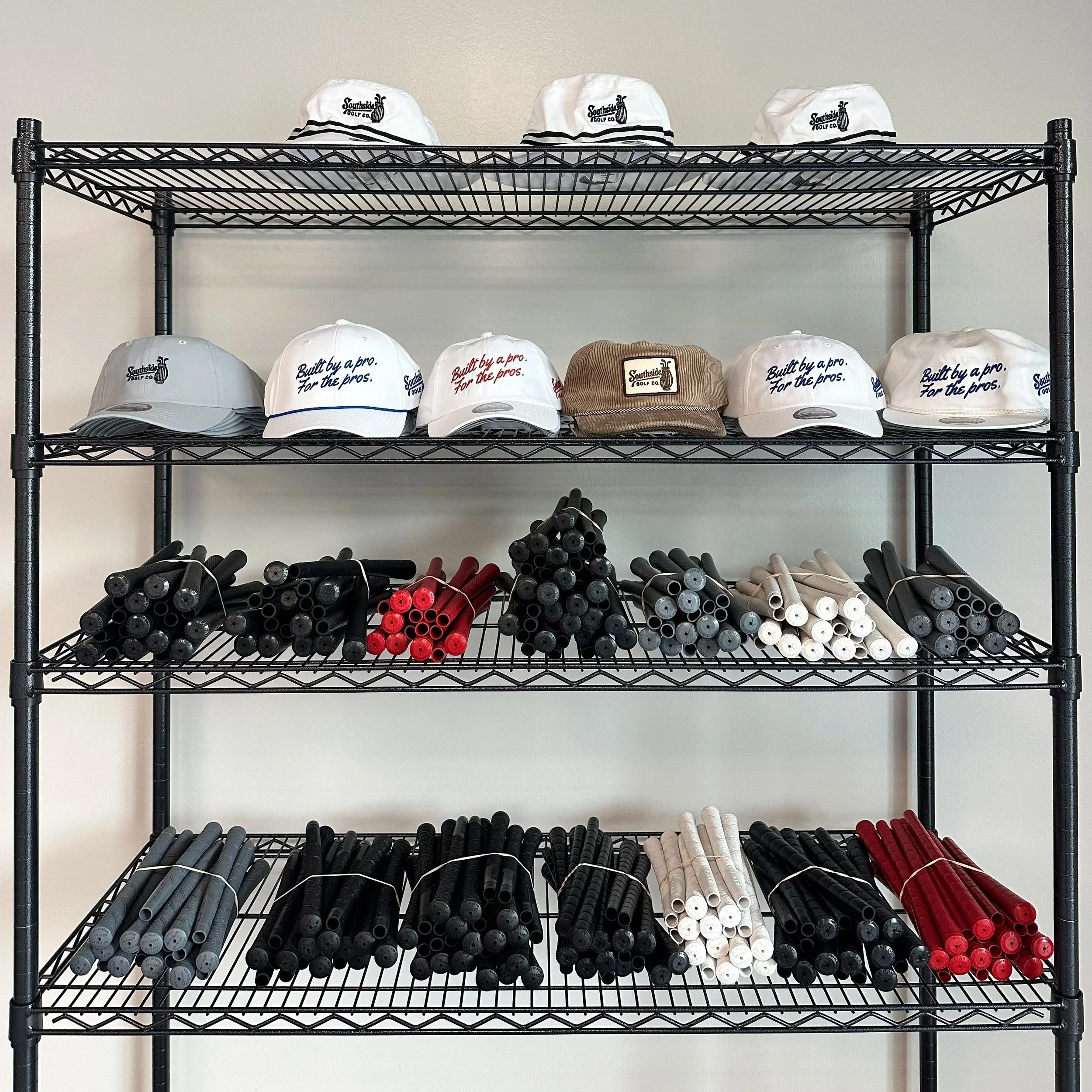 Golf grips in standard, midsize, and oversized sizes available at Southside Golf Co in South Austin.