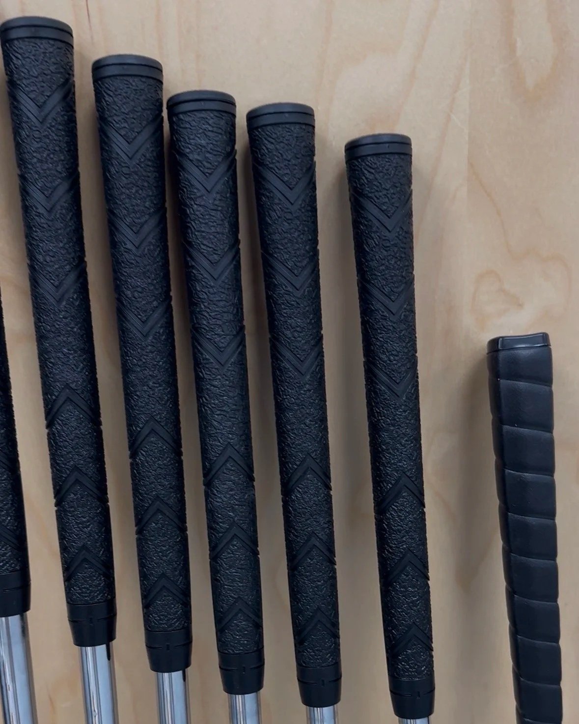 Star STX golf grips installed on irons at Southside Golf Co in South Austin