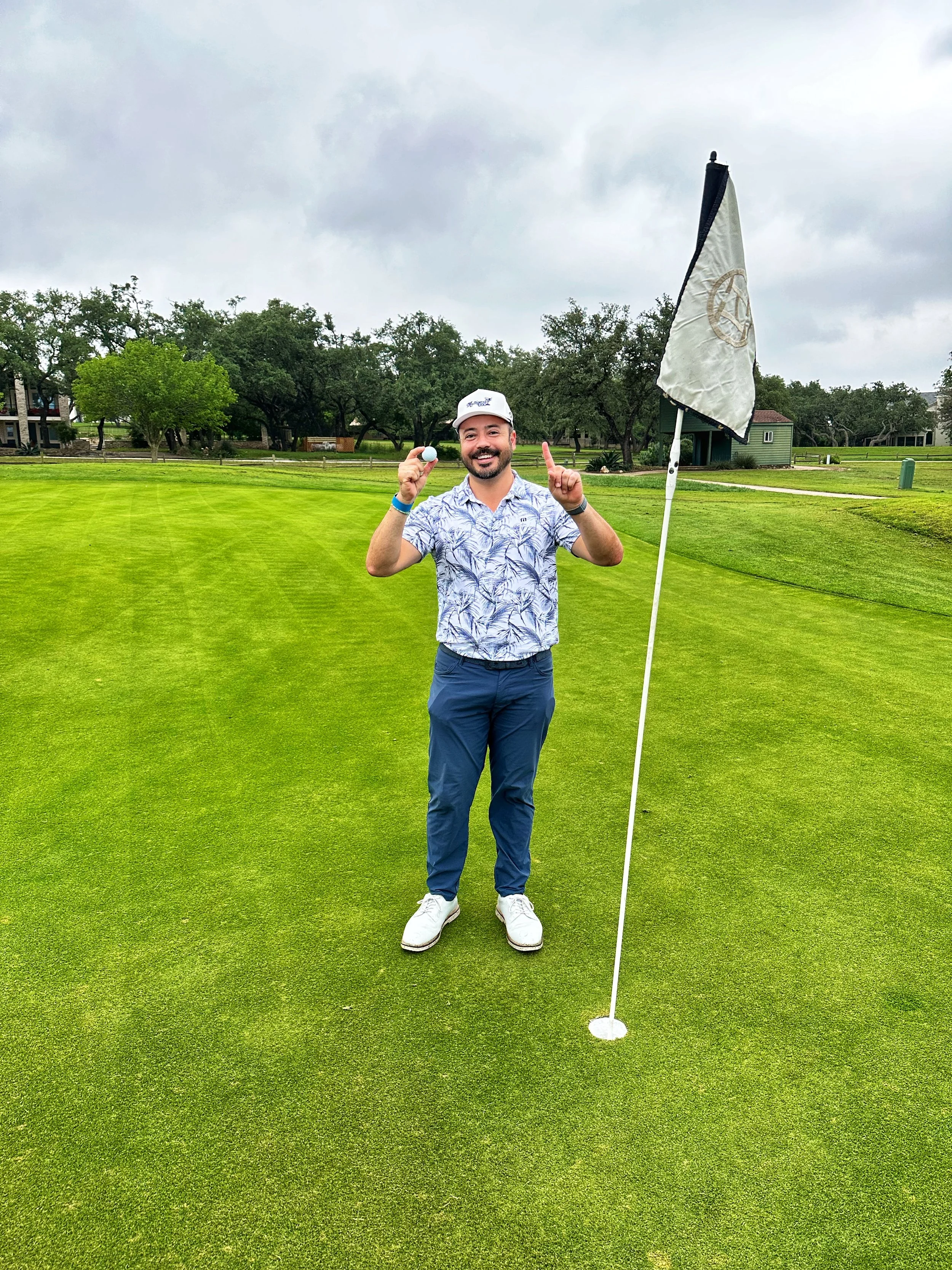Justin Aragon, PGA Professional with his 9th hole in one at Yaupon in Austin, TX.