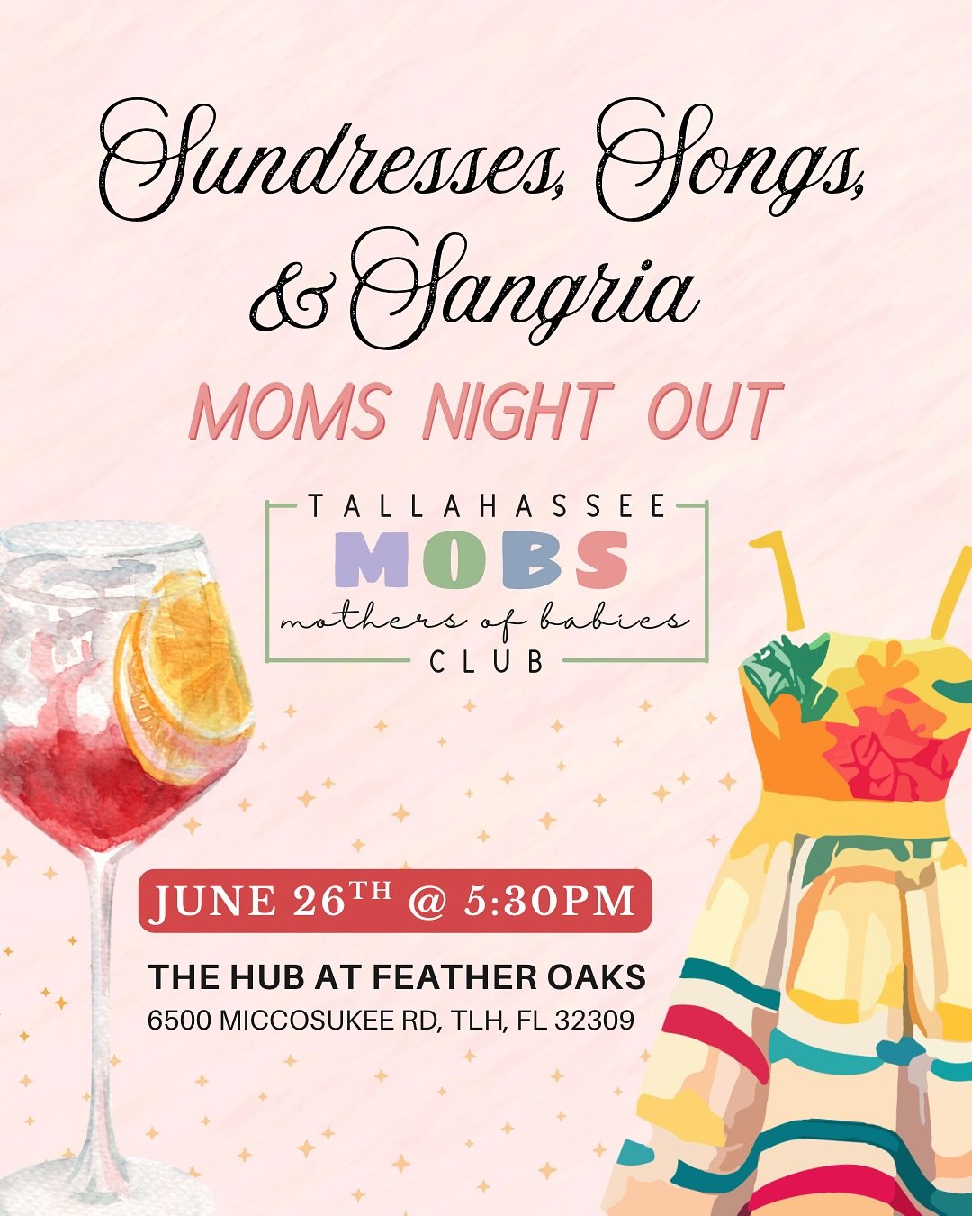 THIS THURSDAY is our June MNO- Sundresses, Songs, &amp; Sangria edition 💃🍹🪩

We&rsquo;re joining in on The Hub&rsquo;s girls night out! We&rsquo;ll be accompanied by some awesome local vendors. Stop by our table for your chance to win a luxury sum