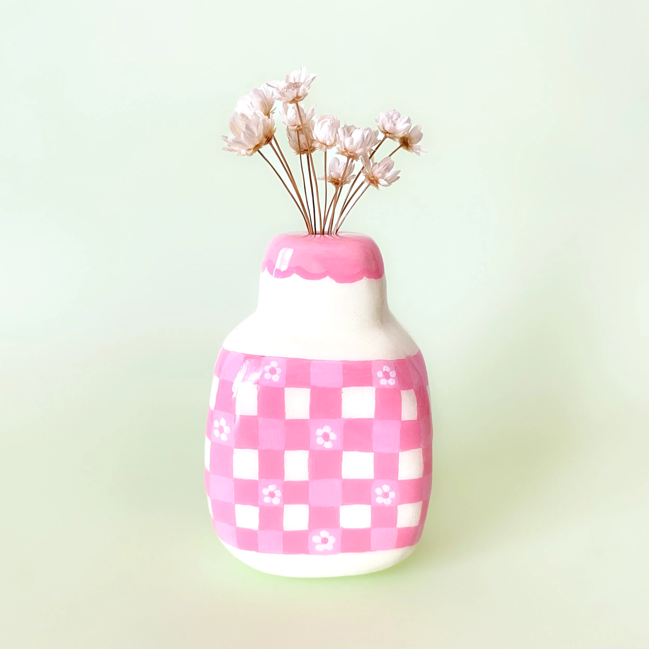 Floral Grid Mini Vase (Pink)