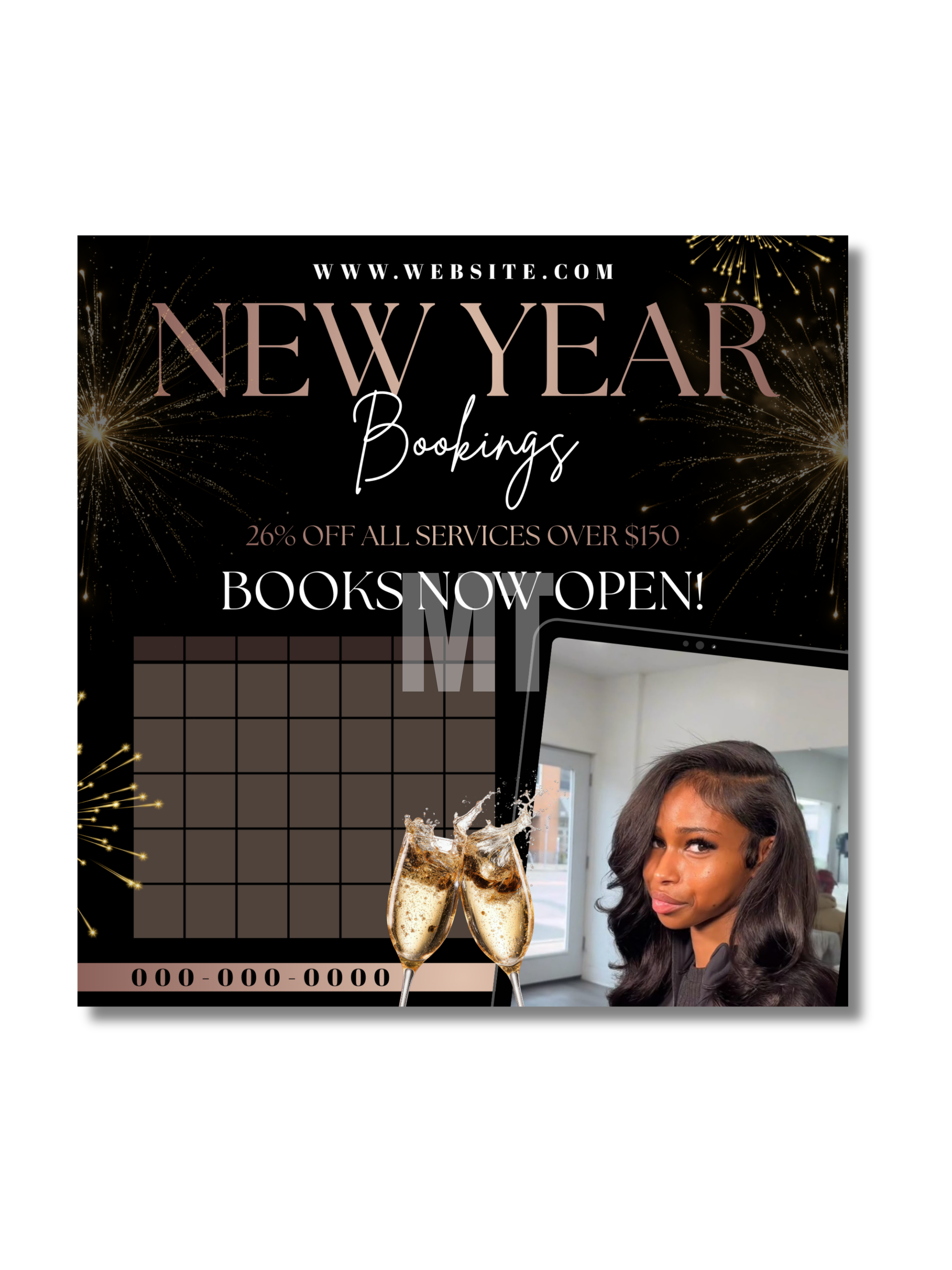 New Year Booking Flyer (Editable Canva Template)