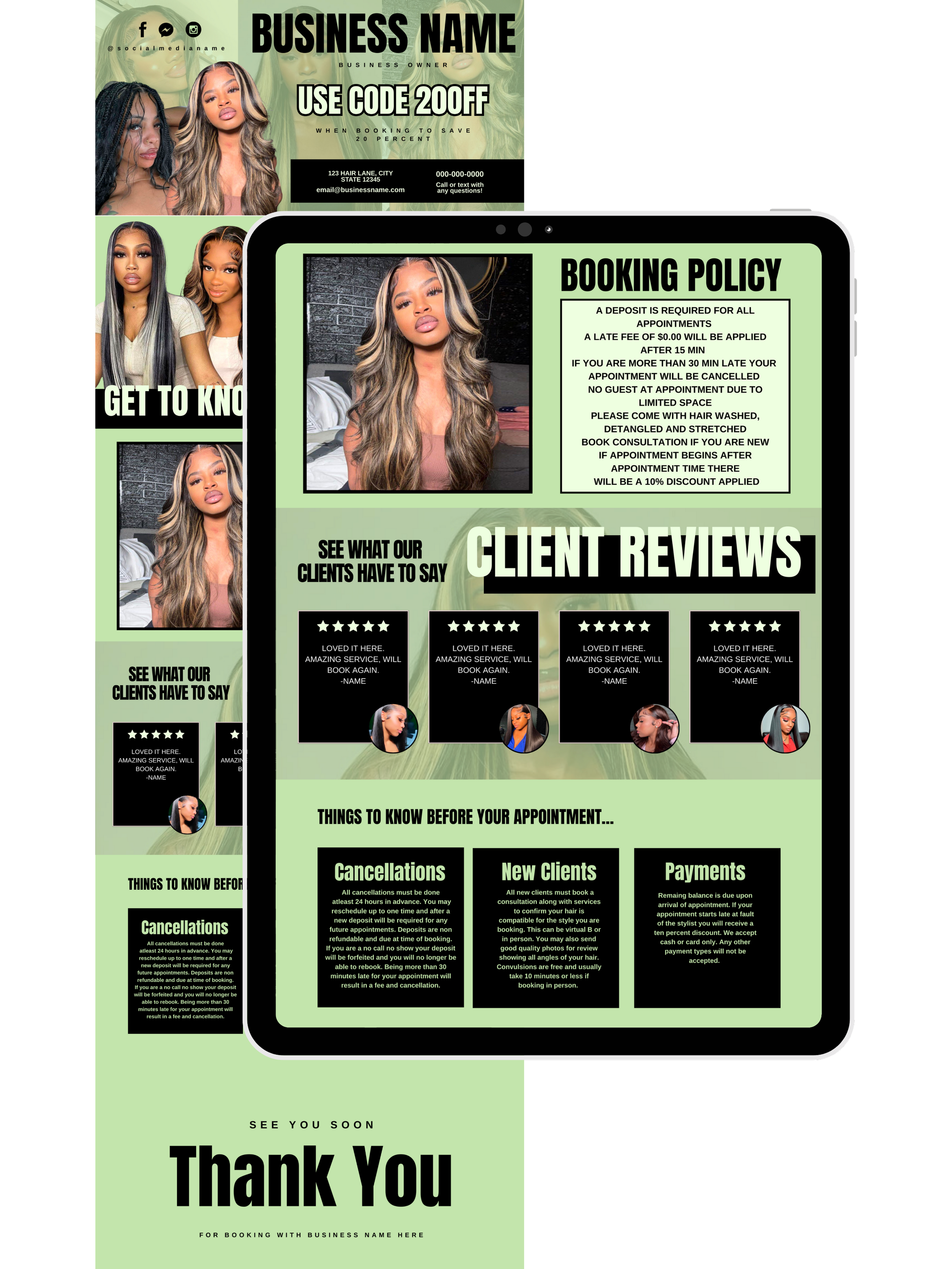 Acuity Site Design or Landing Page (Editable Canva Template Link)