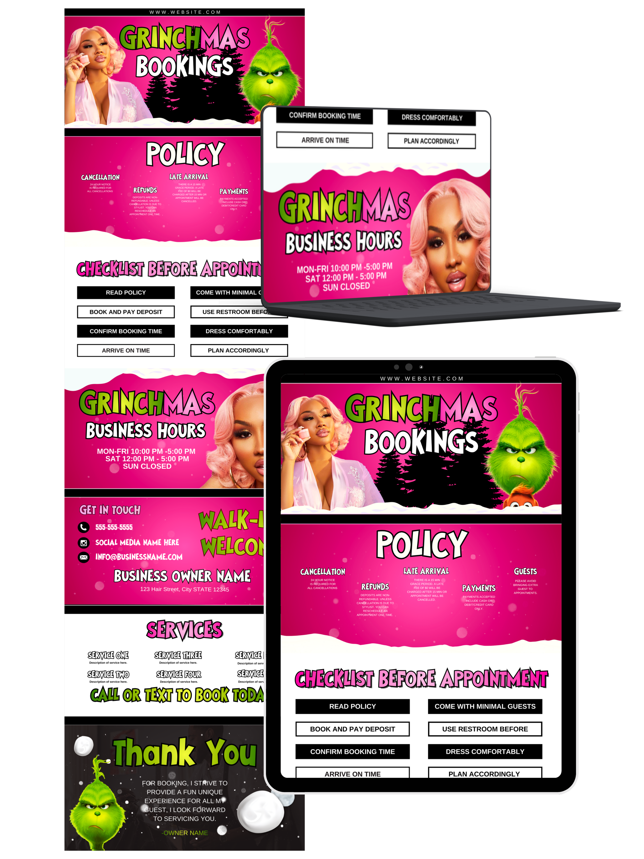 Grinch Acuity Site (Editable Canva Template)