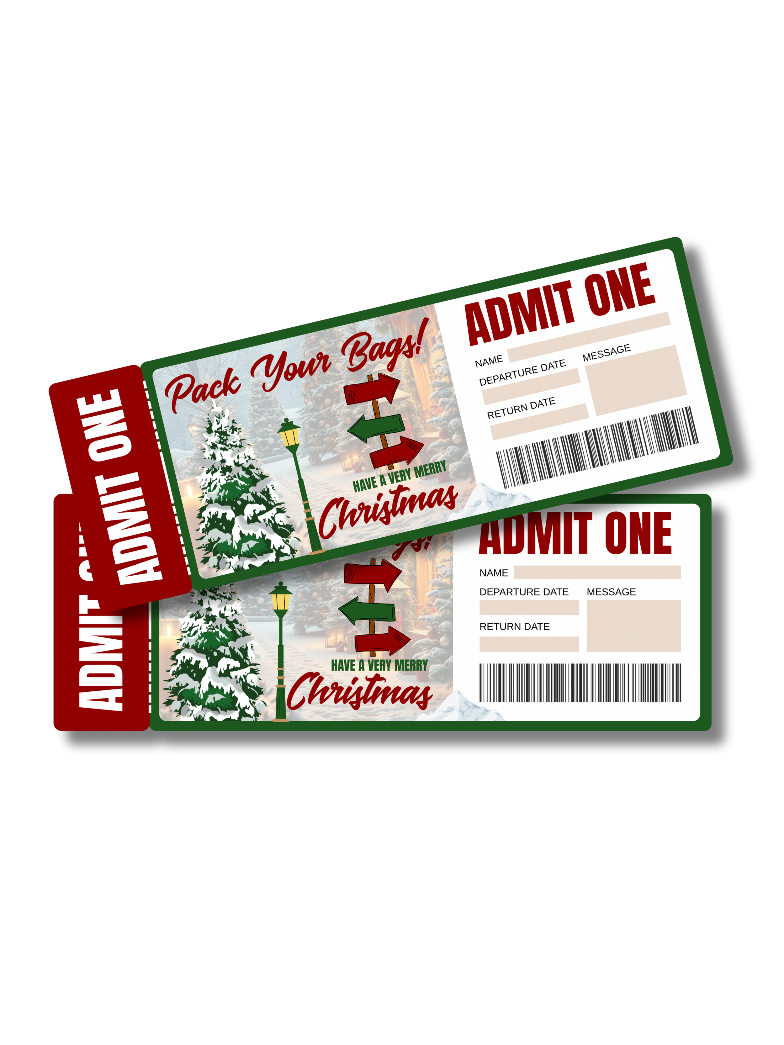 Christmas Gift Boarding Ticket (Editable Canva Template)