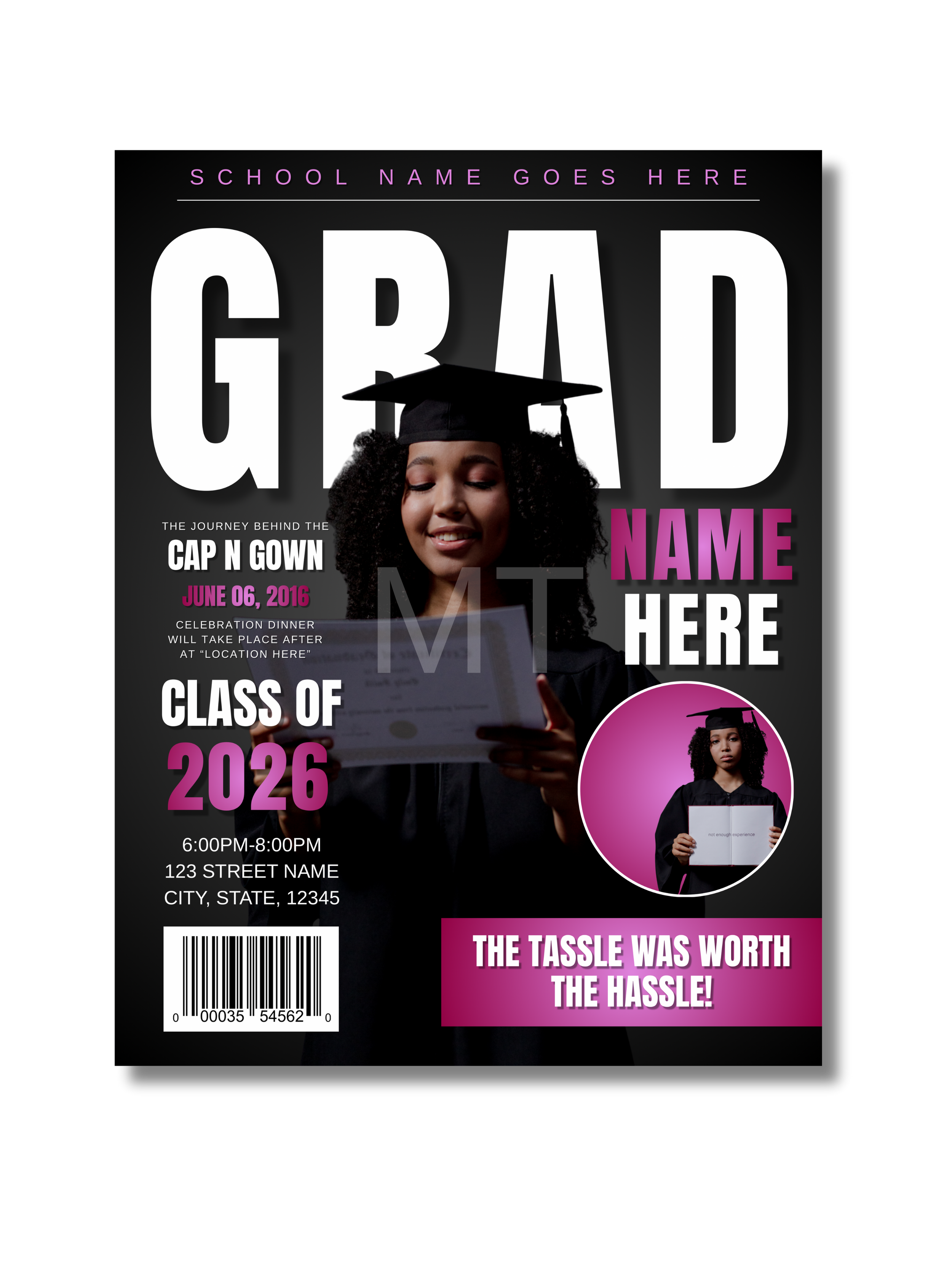 Graduate Magazine Cover  (Editable Canva Template)