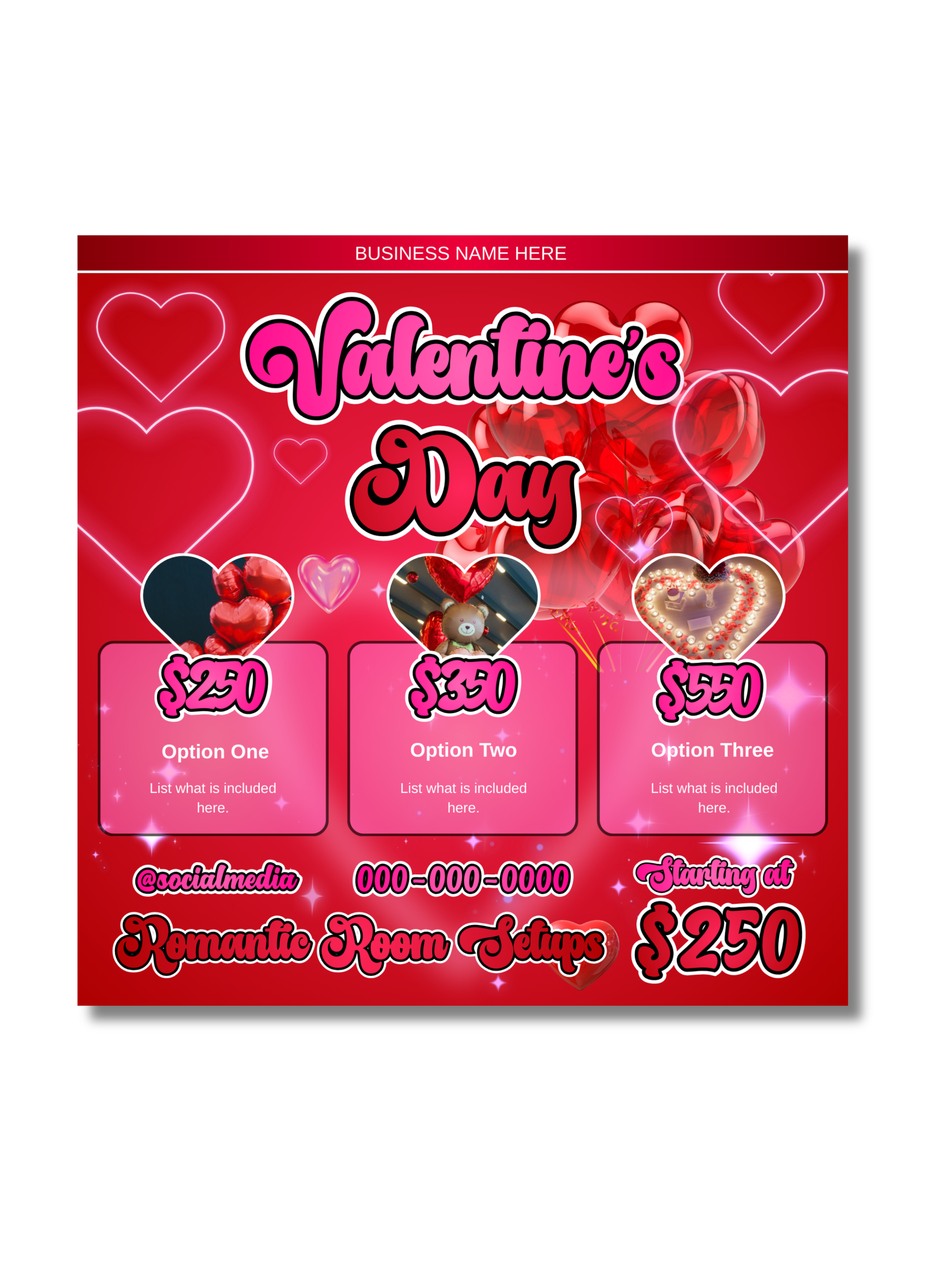Valentine's Day Booking Flyer (Editable Canva Template)
