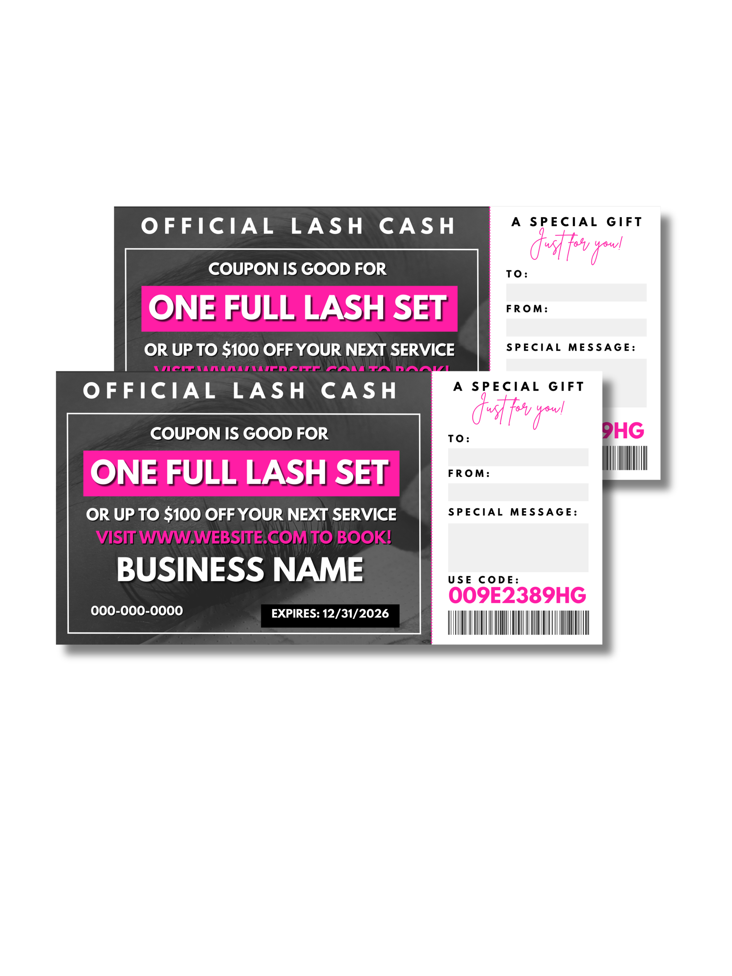 Lash Service Gift Certificate (Editable Canva Template)