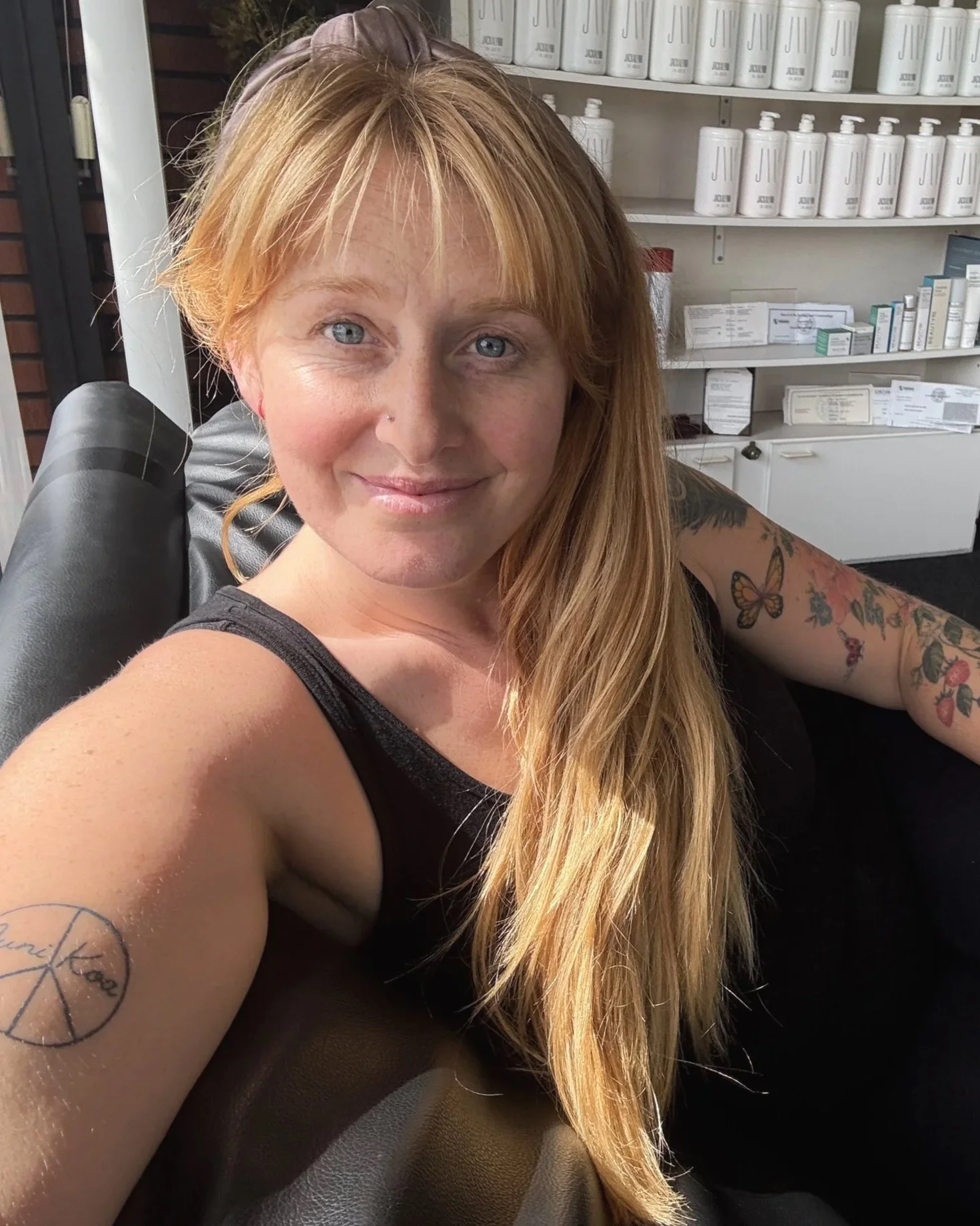 Gabi, founder of Sacred Roots Studio, at her hair stylist and tattoo artist in Venice beach , Los Angeles. Offering professional hairstyling, fine line tattoo artistry, birth and doula support, and handmade crochet and knitting designs.