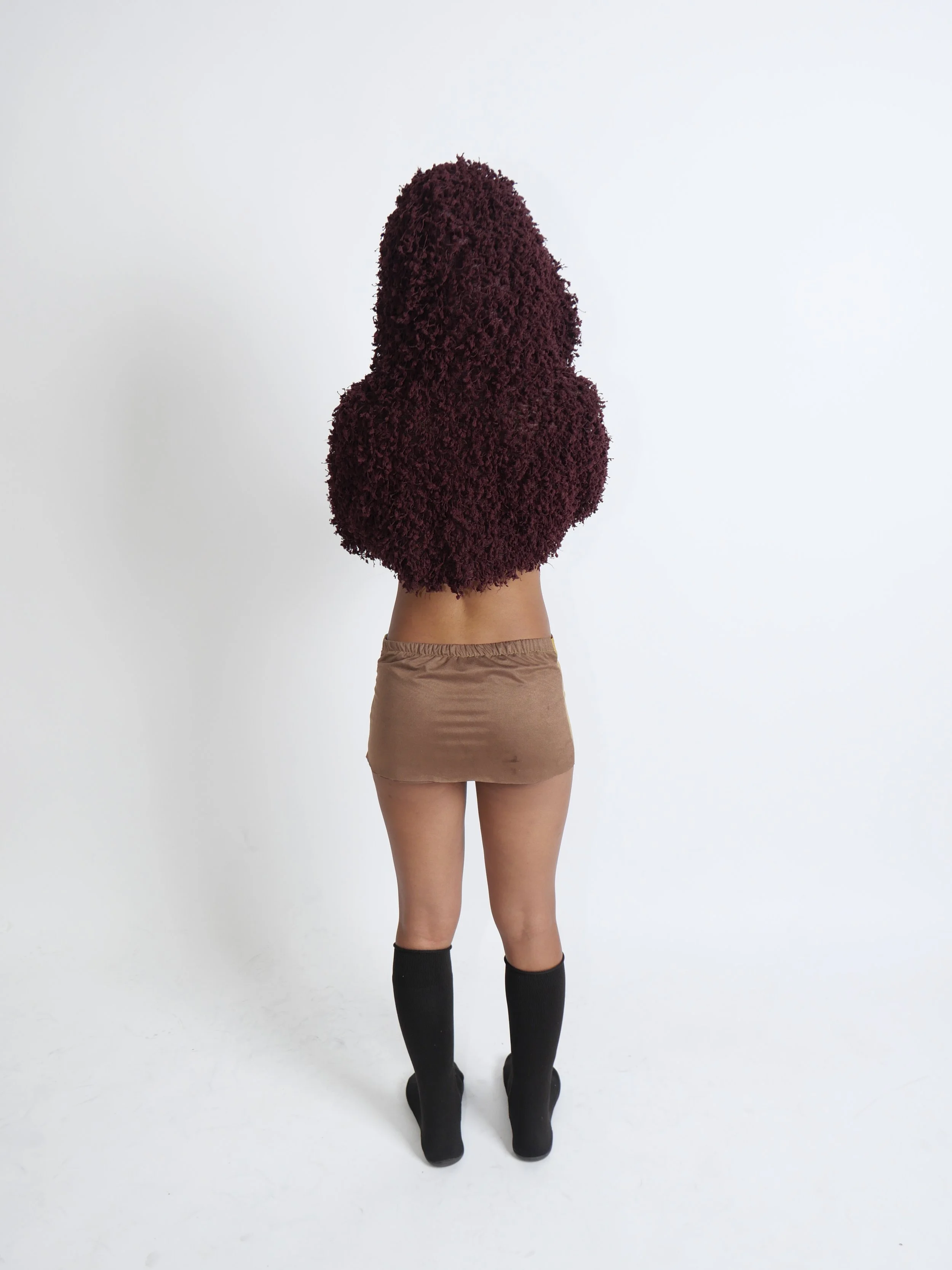 Gold Python Embossed Leather Miniskirt