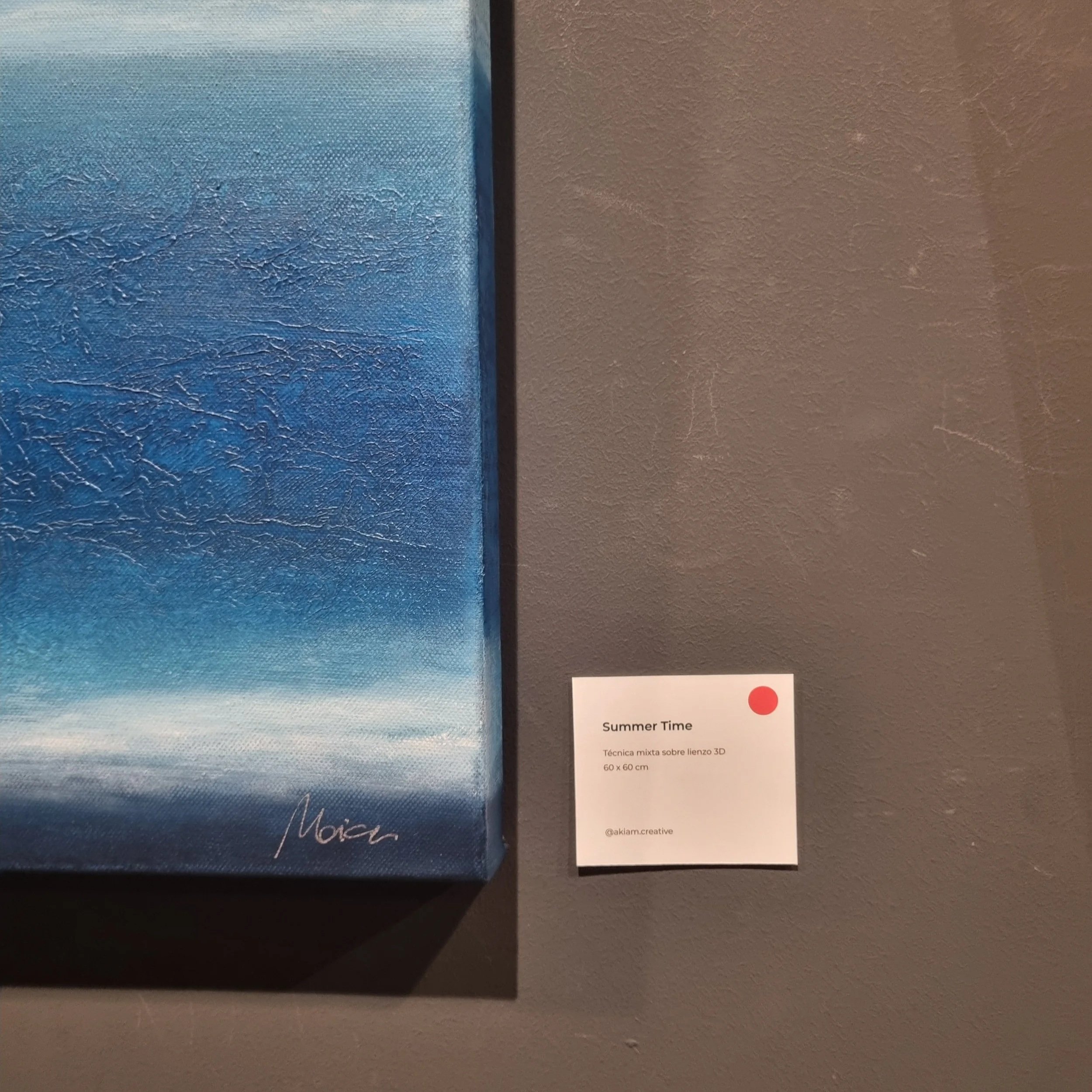 Obra en tonos azules , formato cuadrado