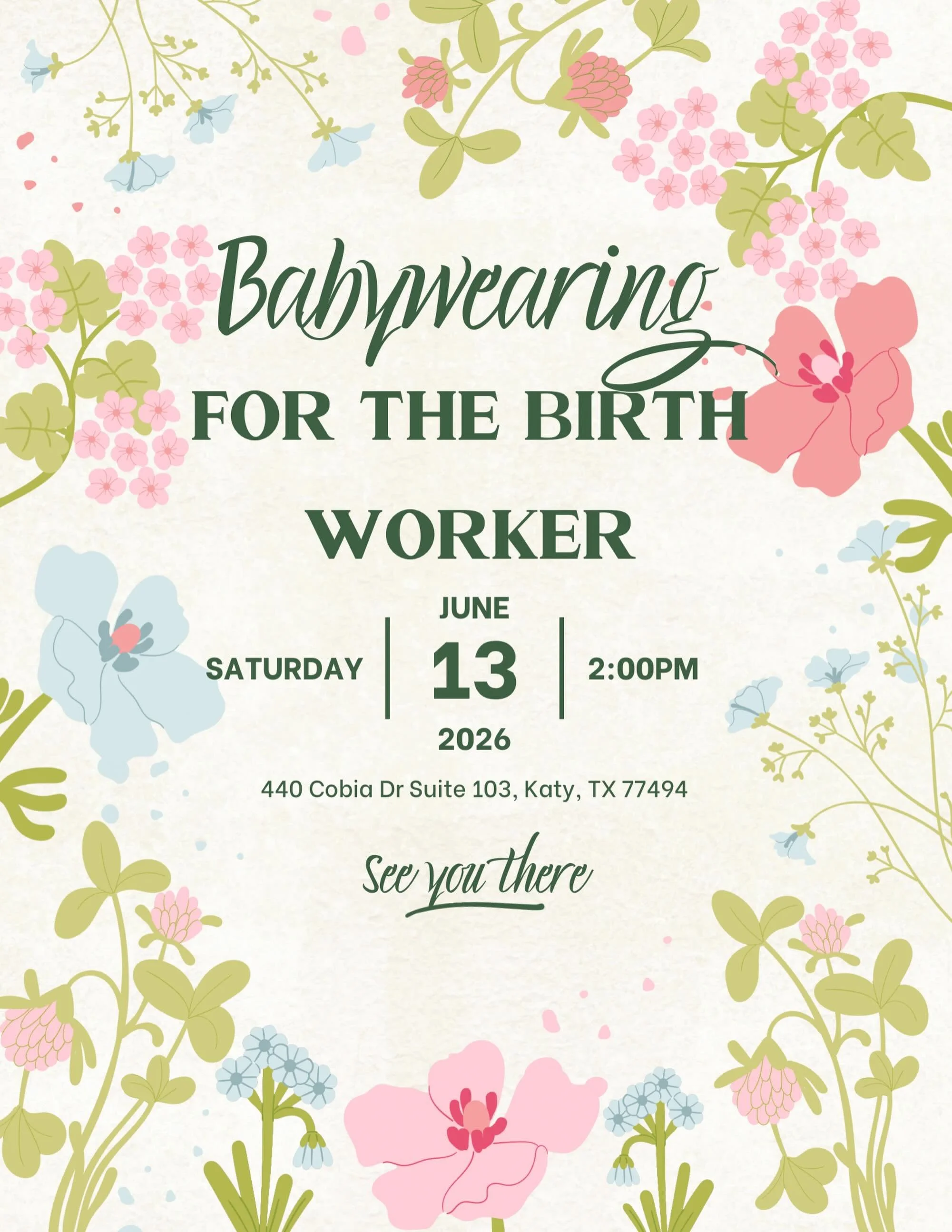 Hello all! Just a reminder that the &ldquo;Babywearing for Birthworkers&rdquo; class is this Saturday and we have a few spots left! It is $40 per spot. Come join us for this amazing opportunity to help moms! Message me to secure your spot 💖
About th