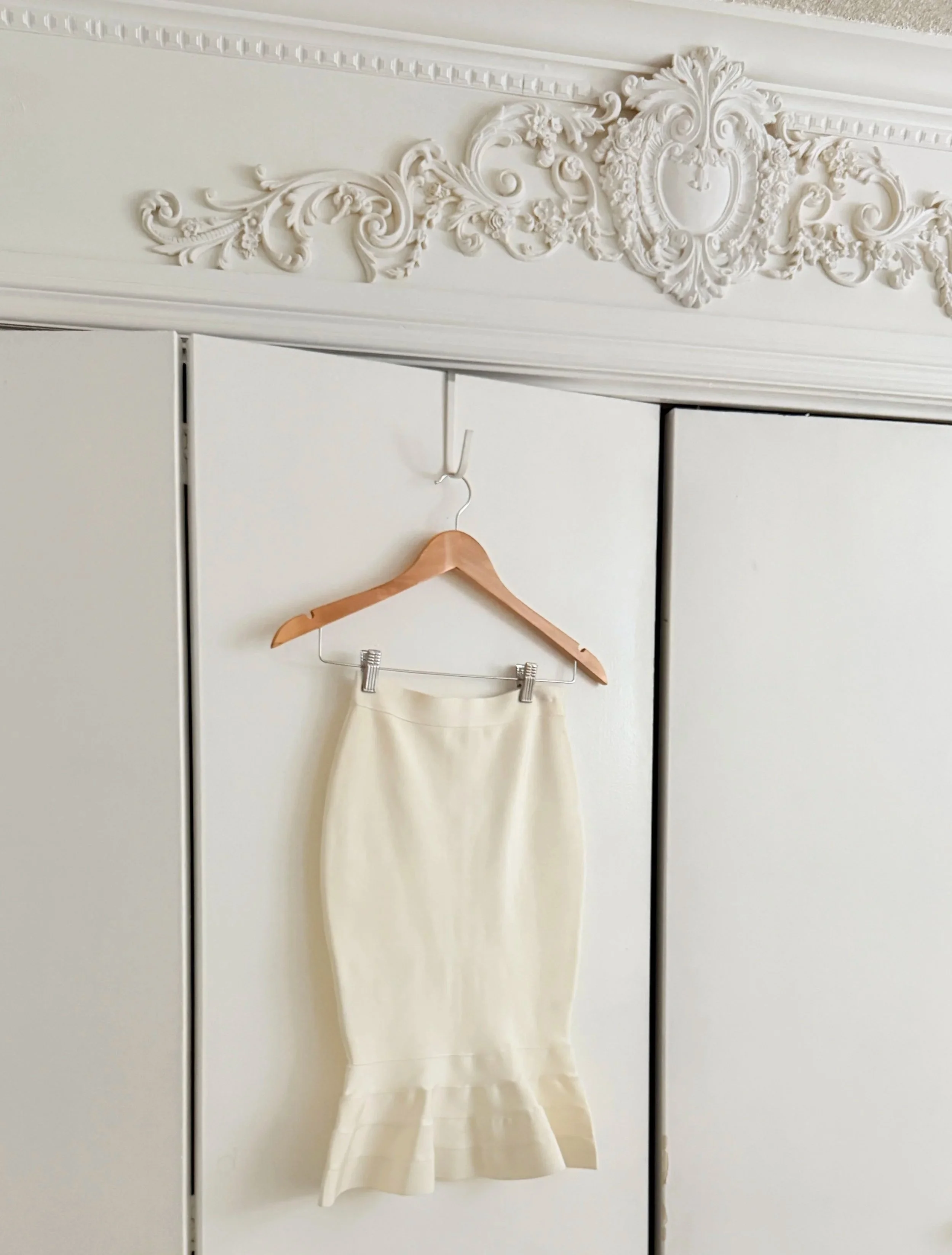Ivory Bandage Fishtail Skirt