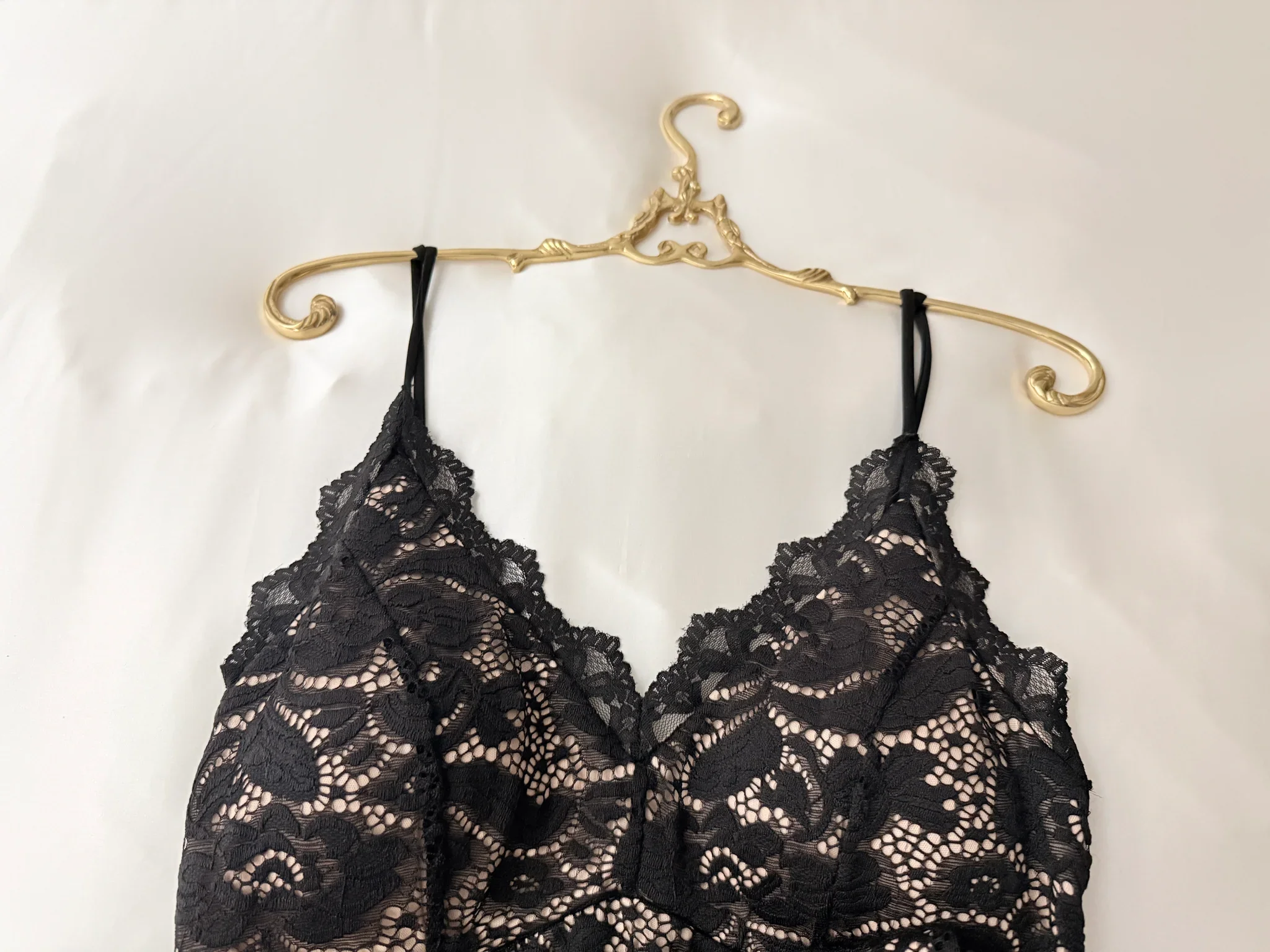 Elegant Black Lace Dress with Spaghetti Straps