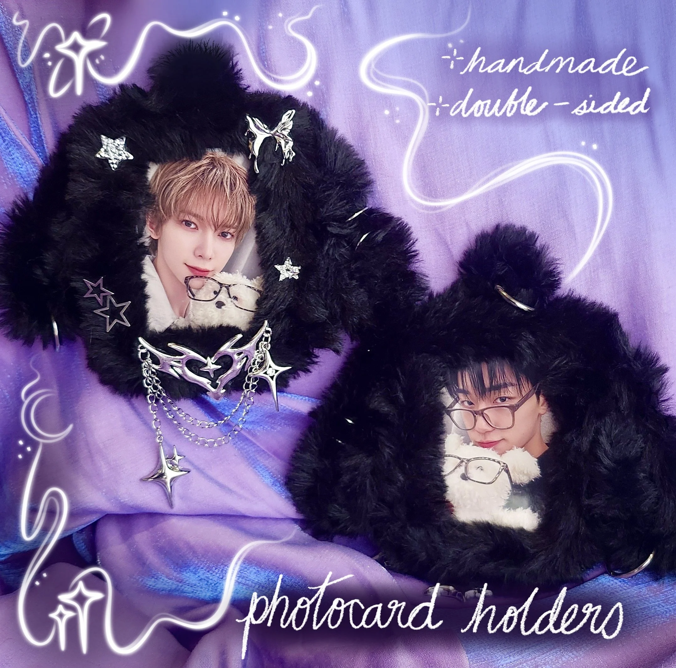 Fluffy bunny photocard holder ⊹ ࣪ ˖Ი𐑼⋆