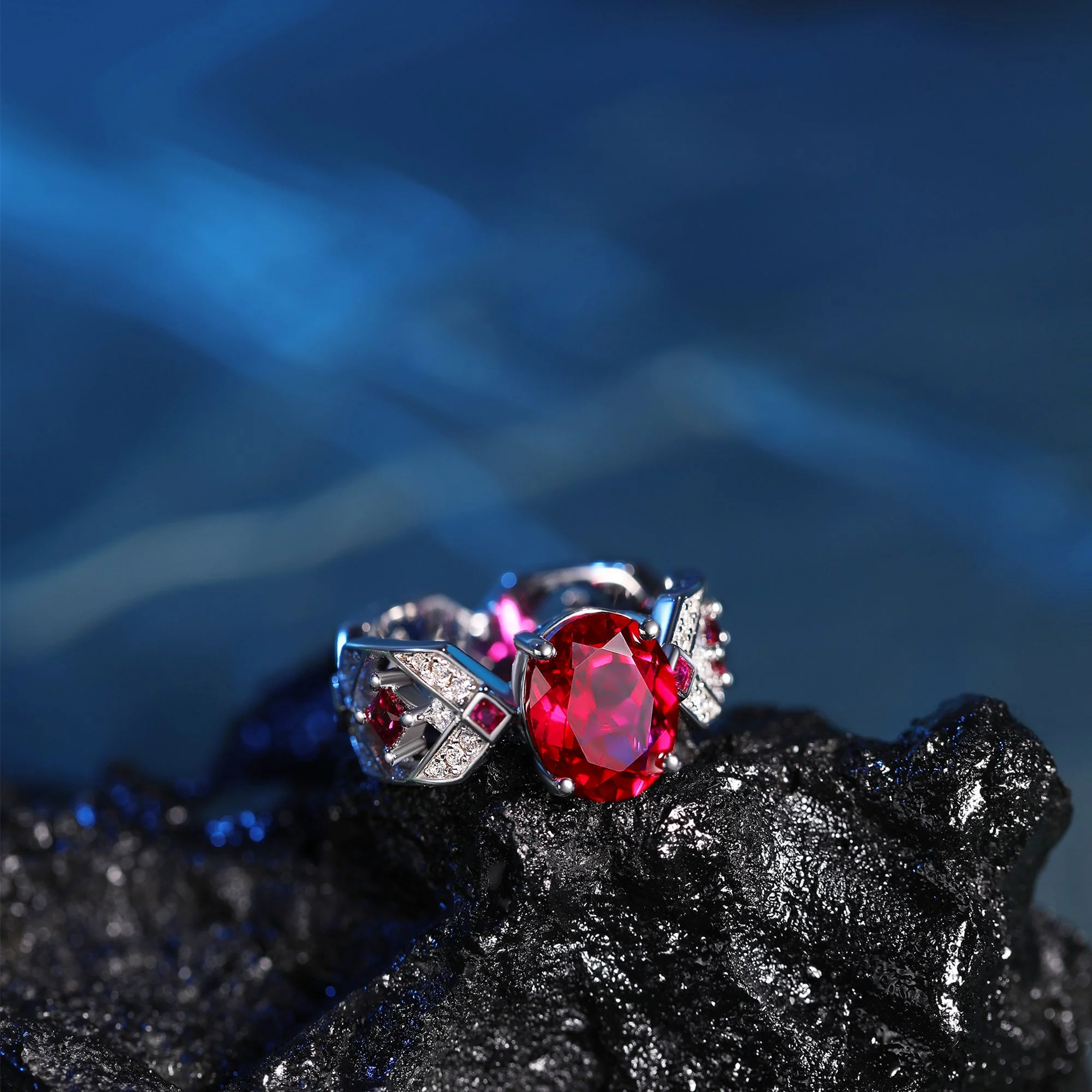 Crimson Dawn Rhapsody Ring
