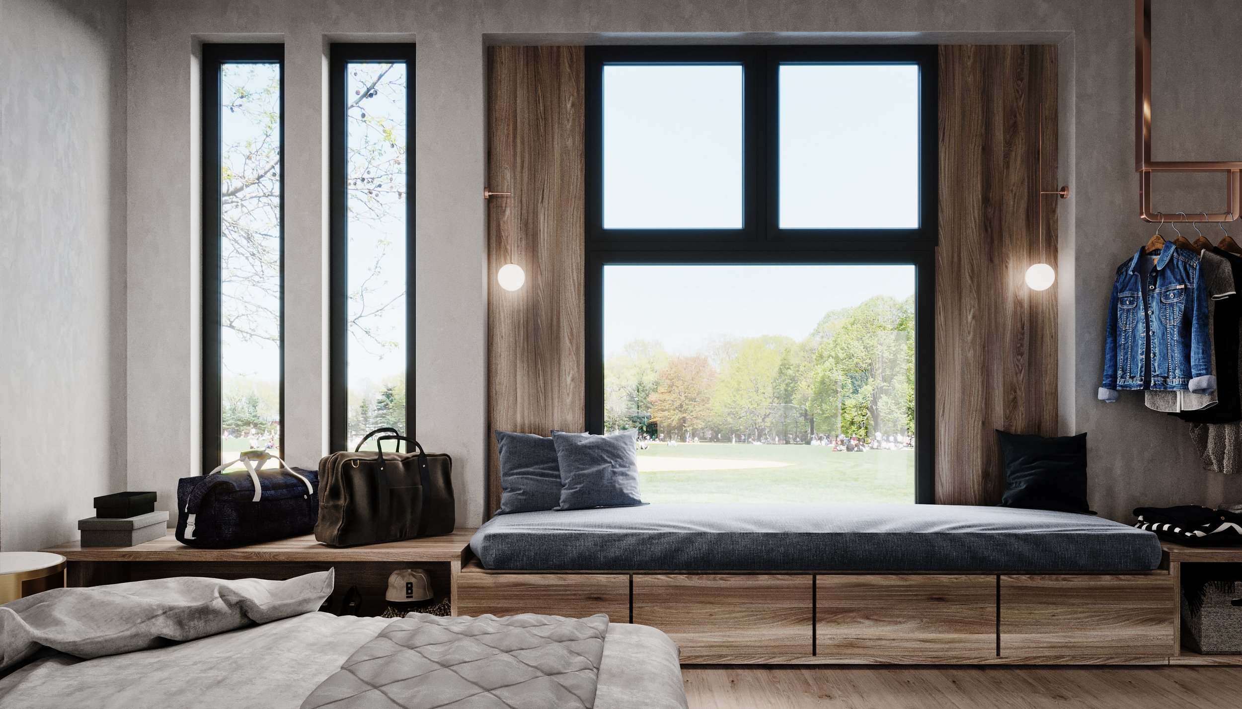 airbnb deisgn room sitting and storing area